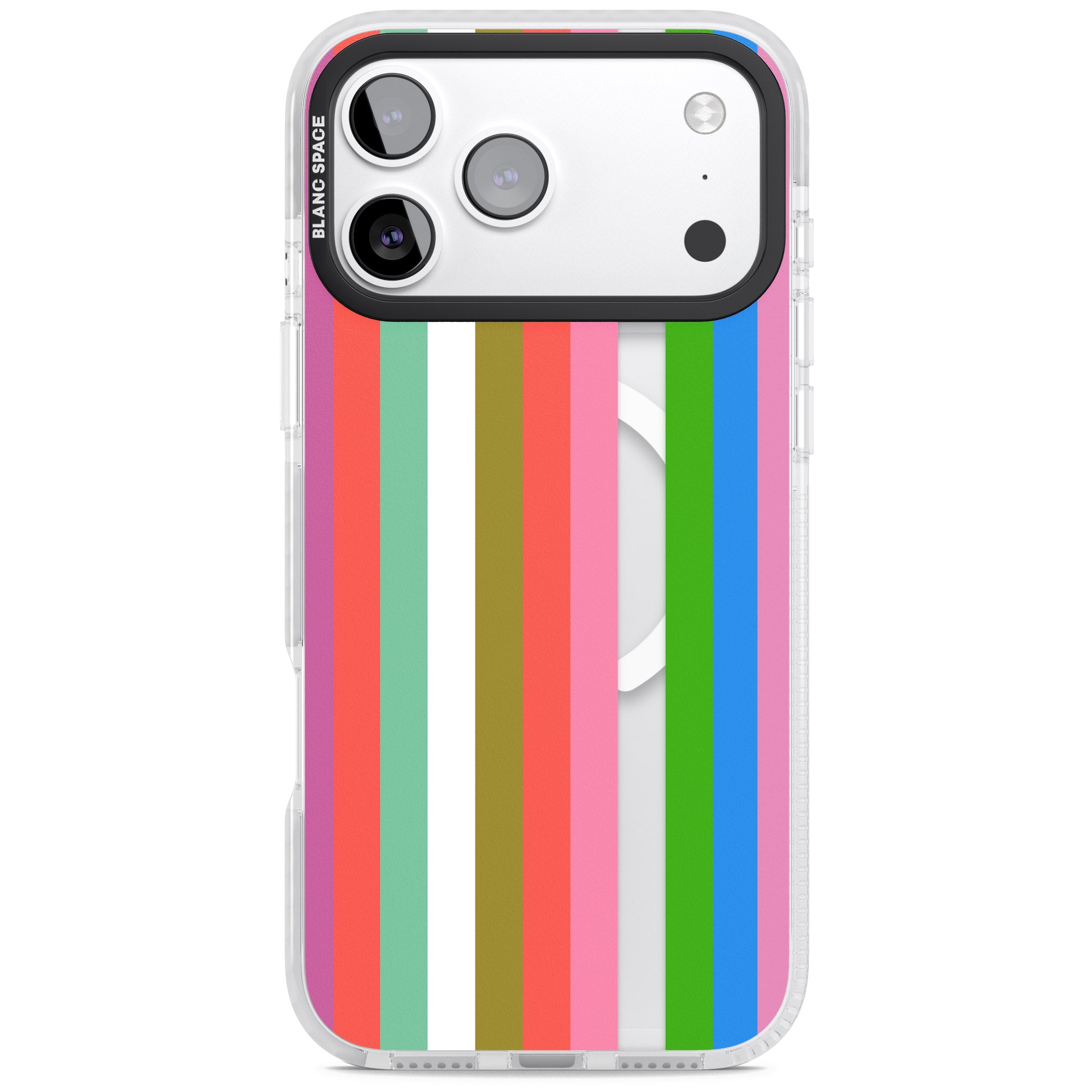 Vibrant Stripes iPhone 17 Pro Impact Pro Clear Phone Case