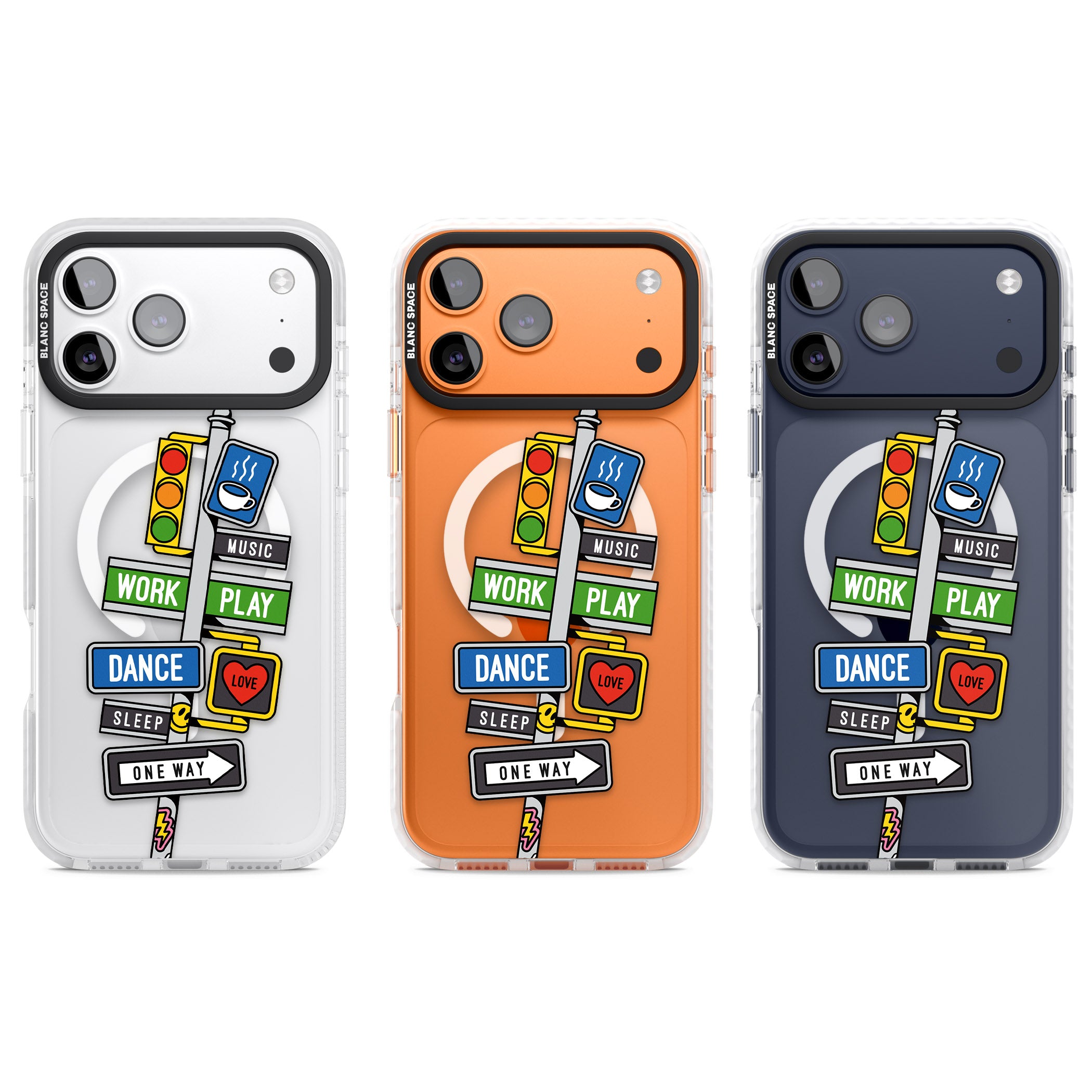 Mood Street Signs iPhone 17 Pro Impact Pro Clear Phone Case APT Impact Protection