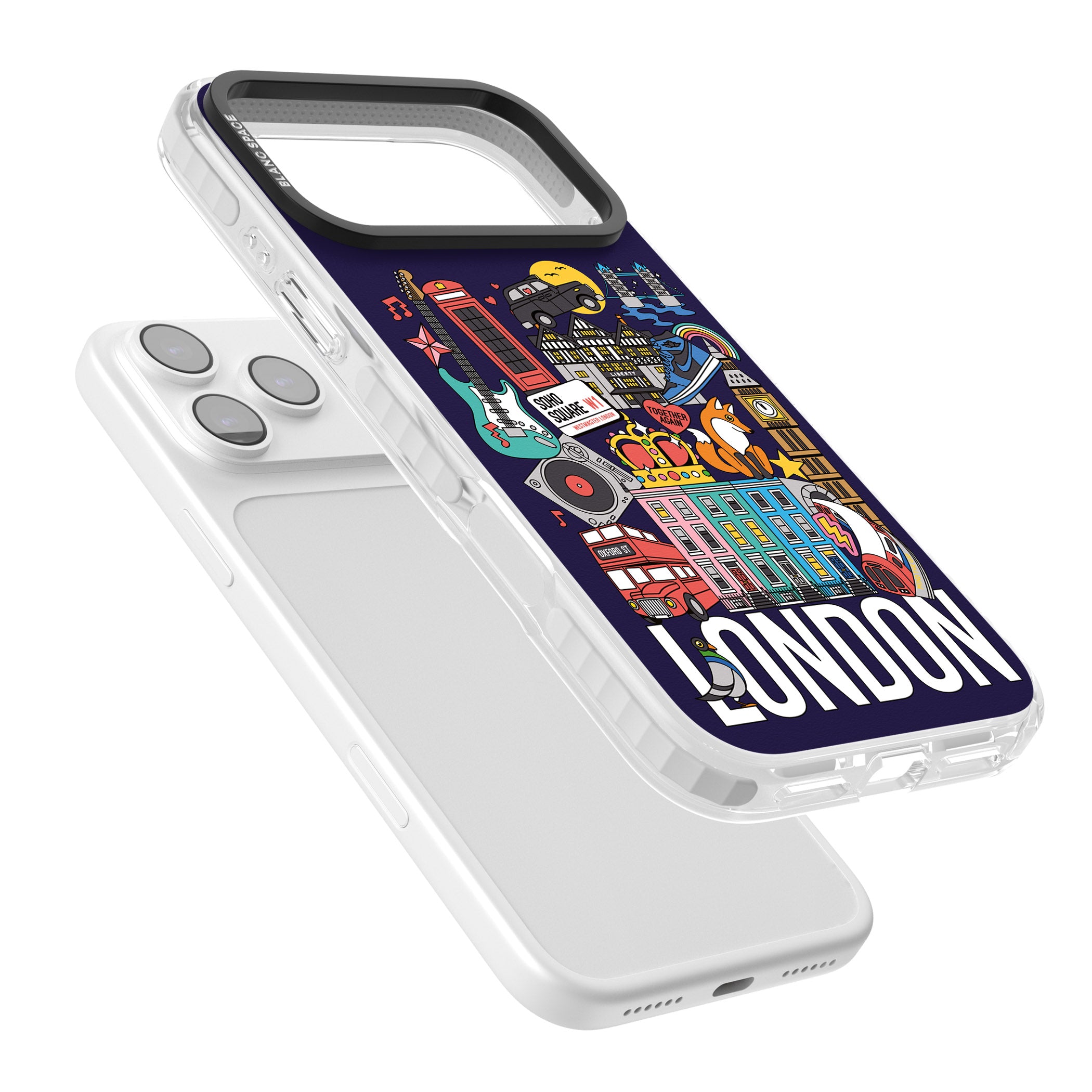 London Calling iPhone 17 Pro Impact Pro Clear Phone Case Colours