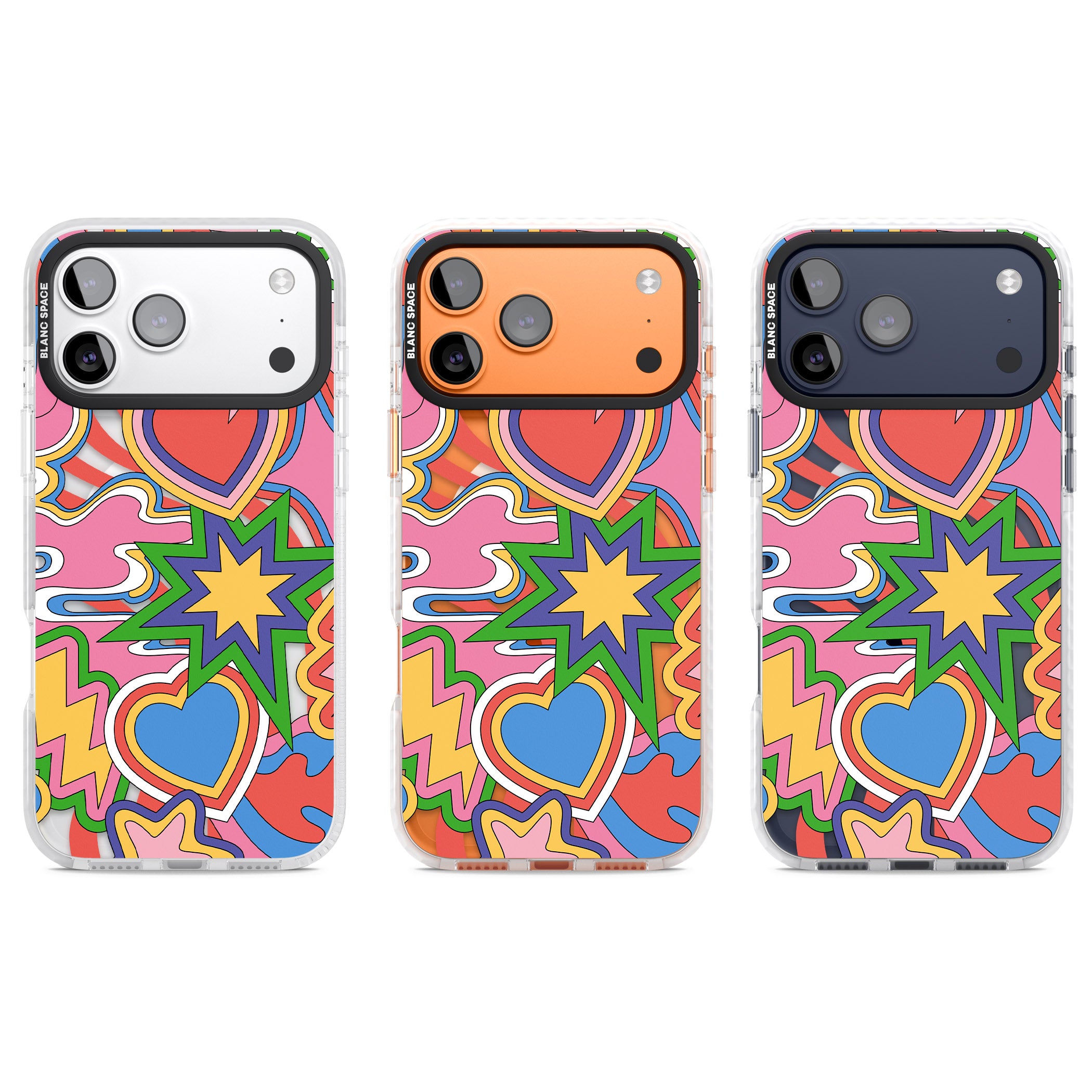 Psychedelic Pop Art Explosion iPhone 17 Pro Impact Pro Clear Phone Case APT Impact Protection