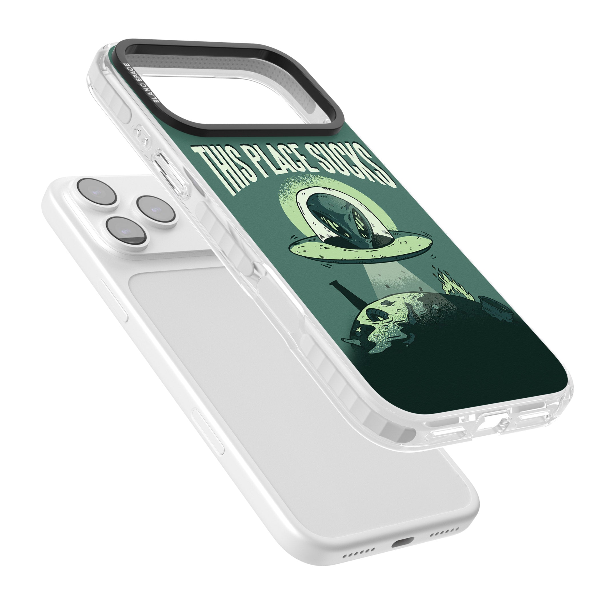 Earth Sucks iPhone 17 Pro Impact Pro Clear Phone Case Colours