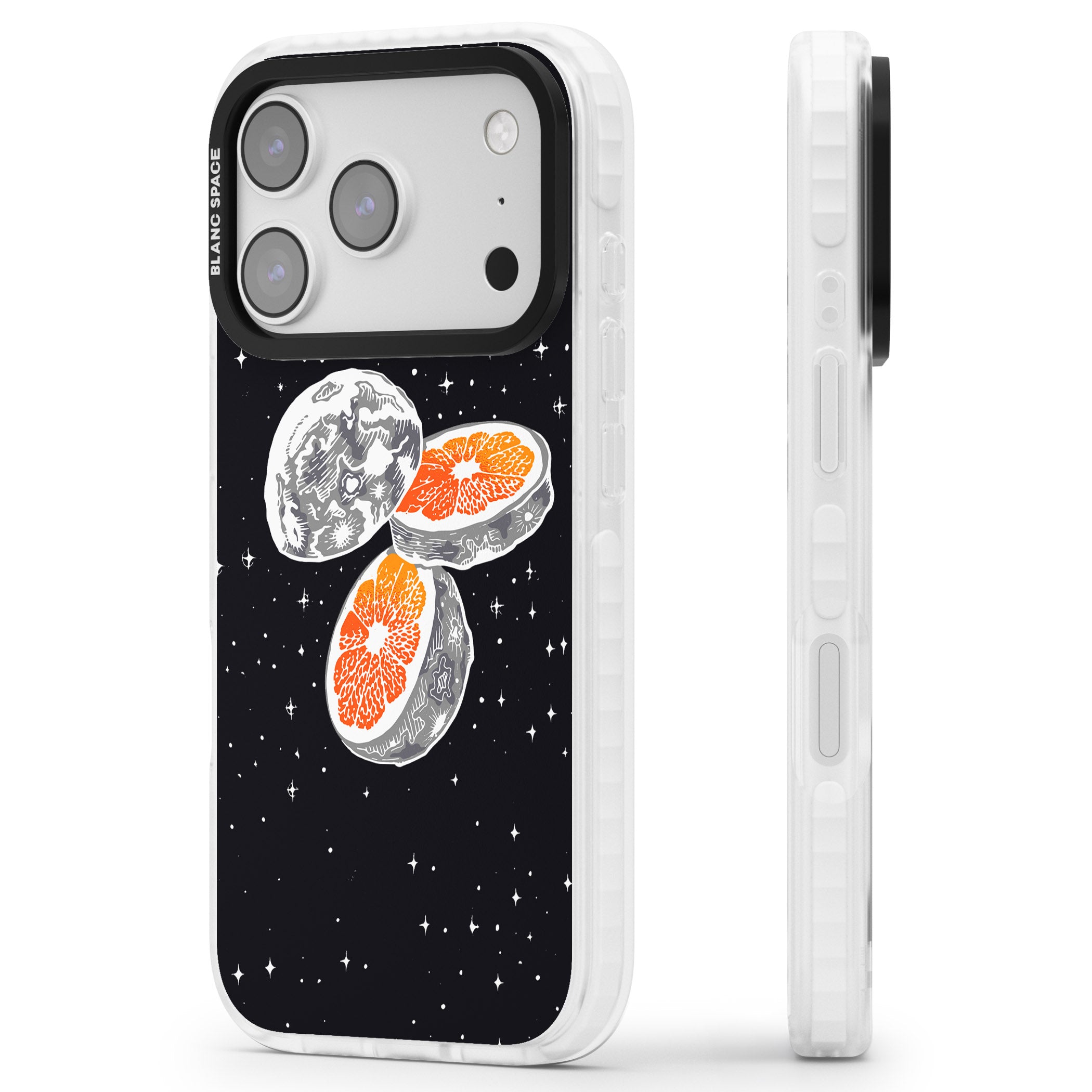 Blood Orange Moon iPhone 17 Pro Impact Pro Clear Phone Case Side Profile