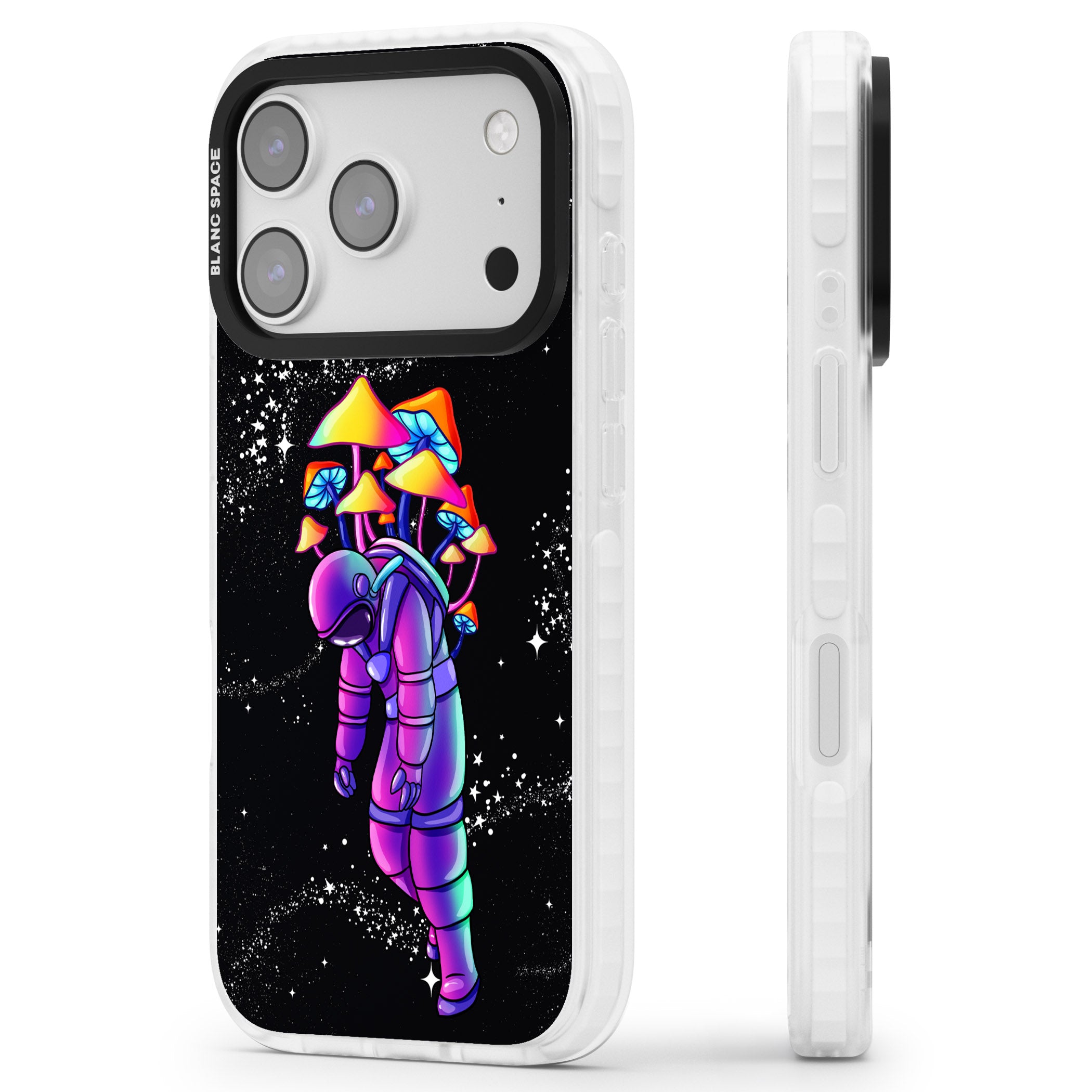 Space Mutation iPhone 17 Pro Impact Pro Clear Phone Case Side Profile