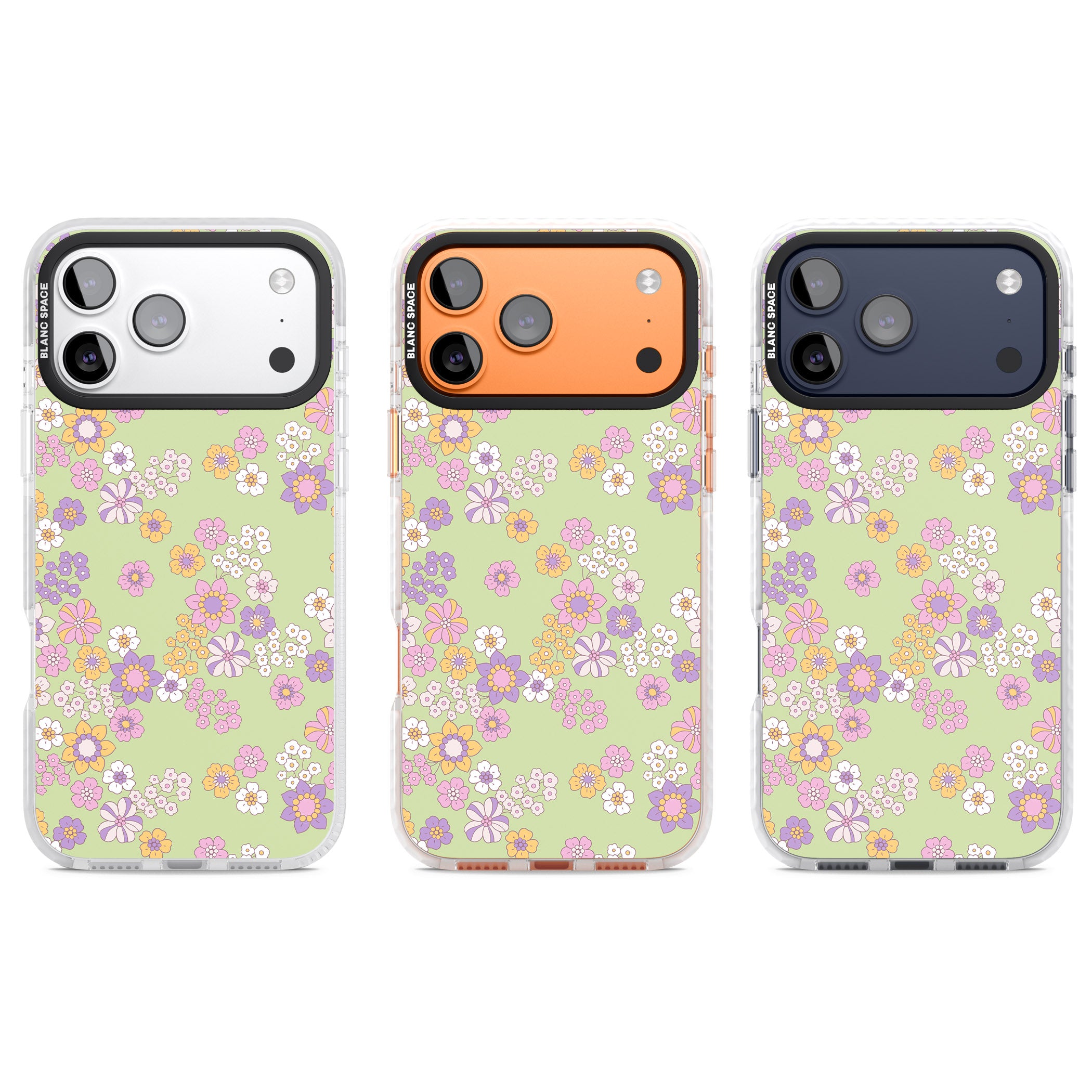 Grass Green Flowers iPhone 17 Pro Impact Pro Clear Phone Case APT Impact Protection