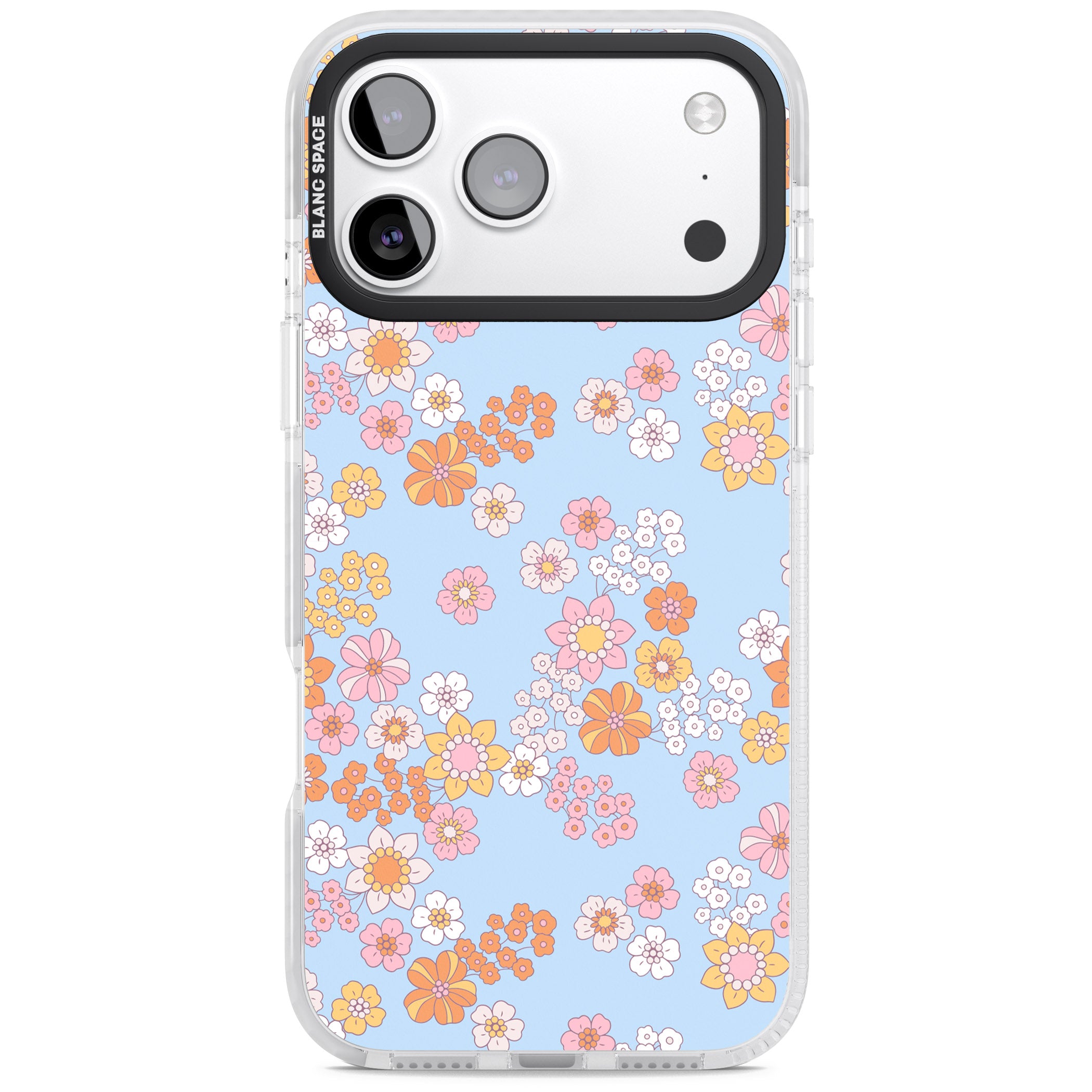 Lake Blue Flower Mix iPhone 17 Pro Max Impact Pro Clear Phone Case