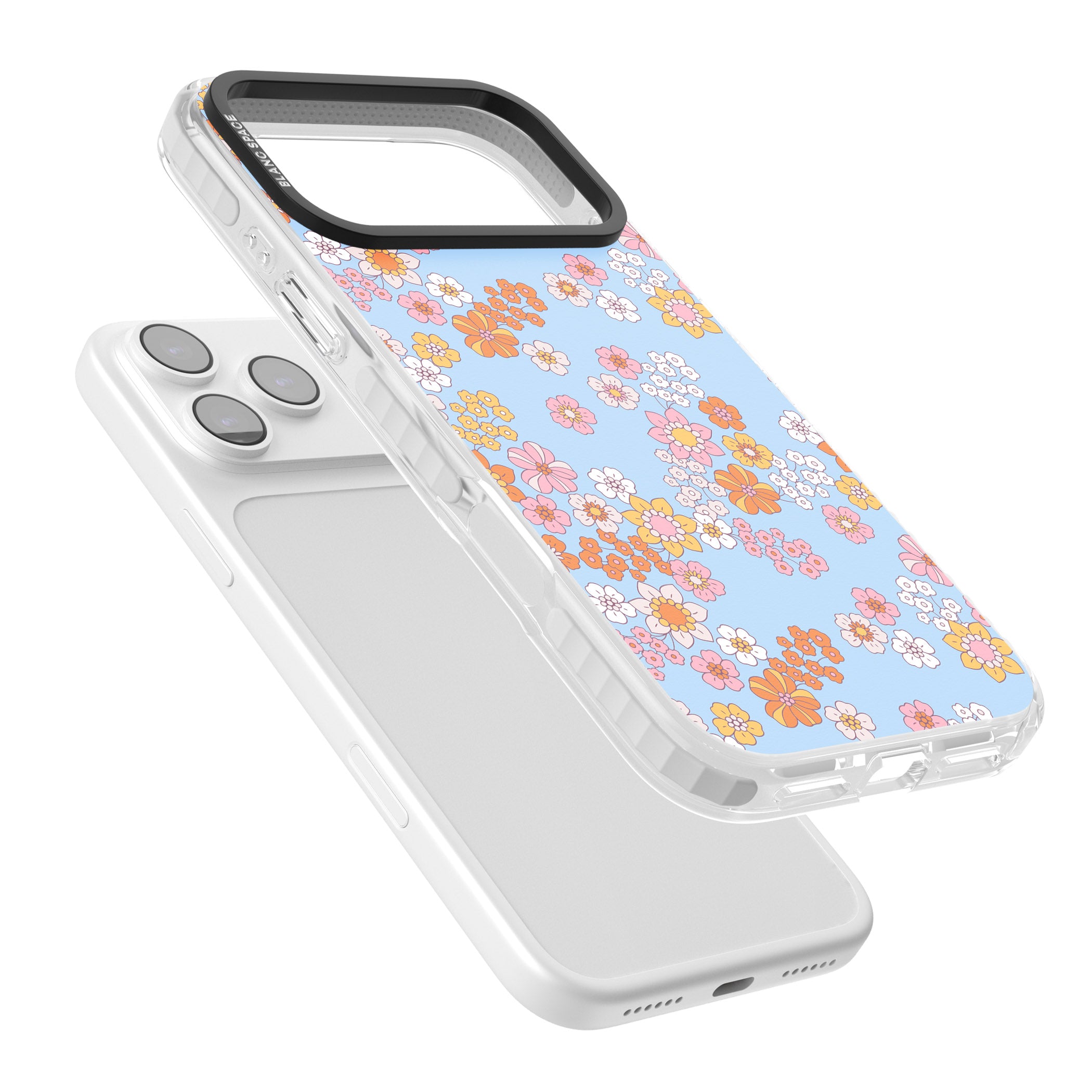 Lake Blue Flower Mix iPhone 17 Pro Max Impact Pro Clear Phone Case Colours