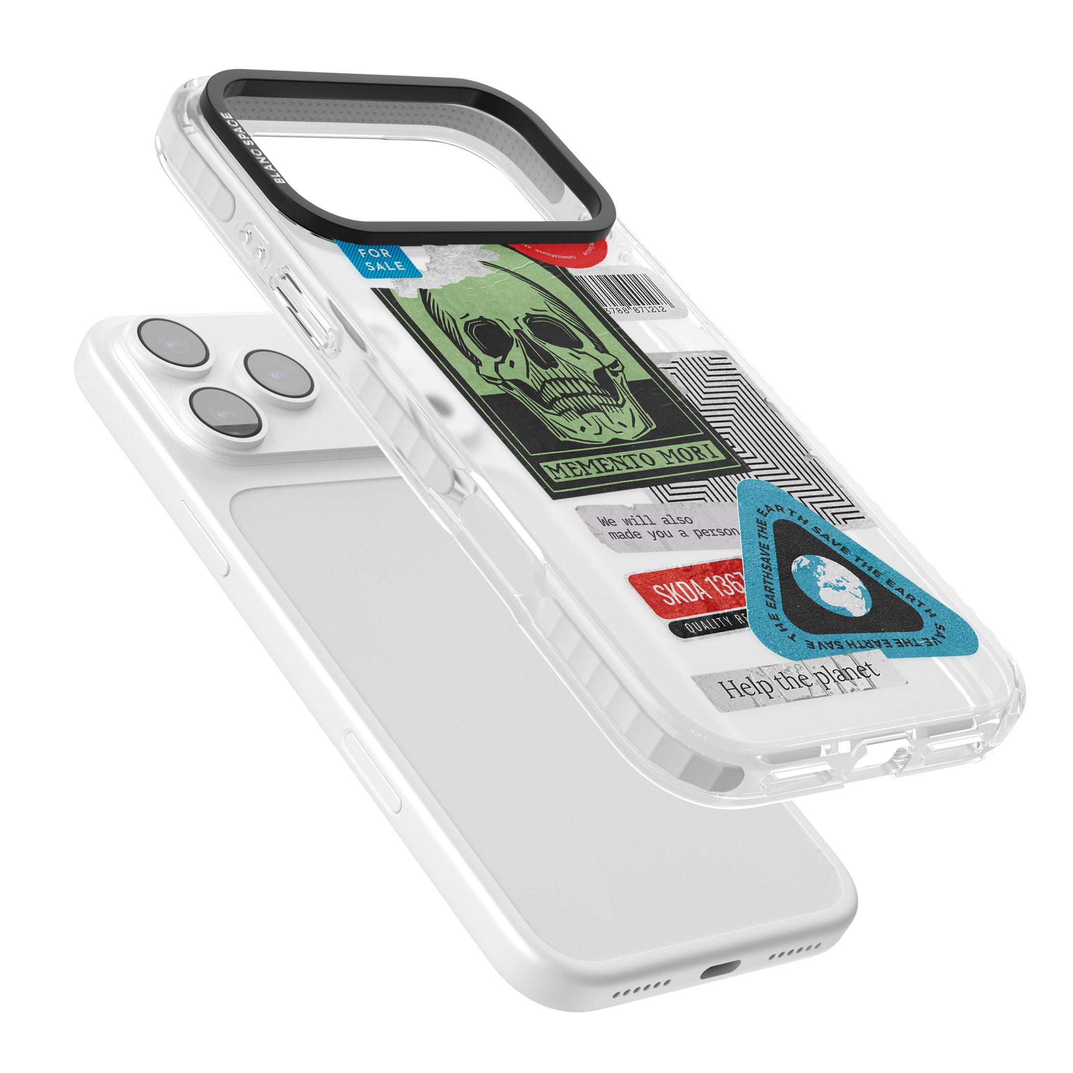 Skull Sticker Mix iPhone 17 Pro Impact Pro Clear Phone Case Colours