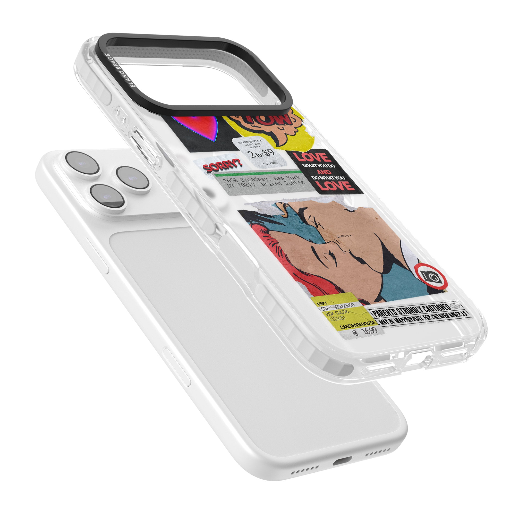 Retro Sticker Mix iPhone 17 Pro Impact Pro Clear Phone Case Colours