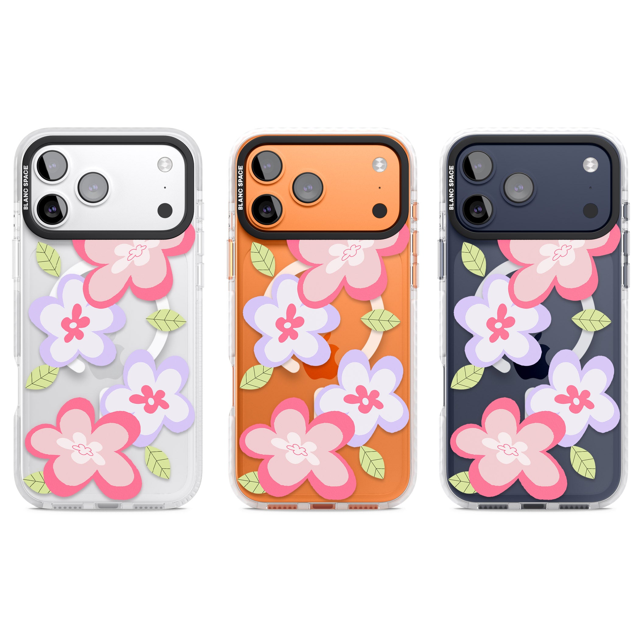 Funky Flowers iPhone 17 Pro Impact Pro Clear Phone Case APT Impact Protection