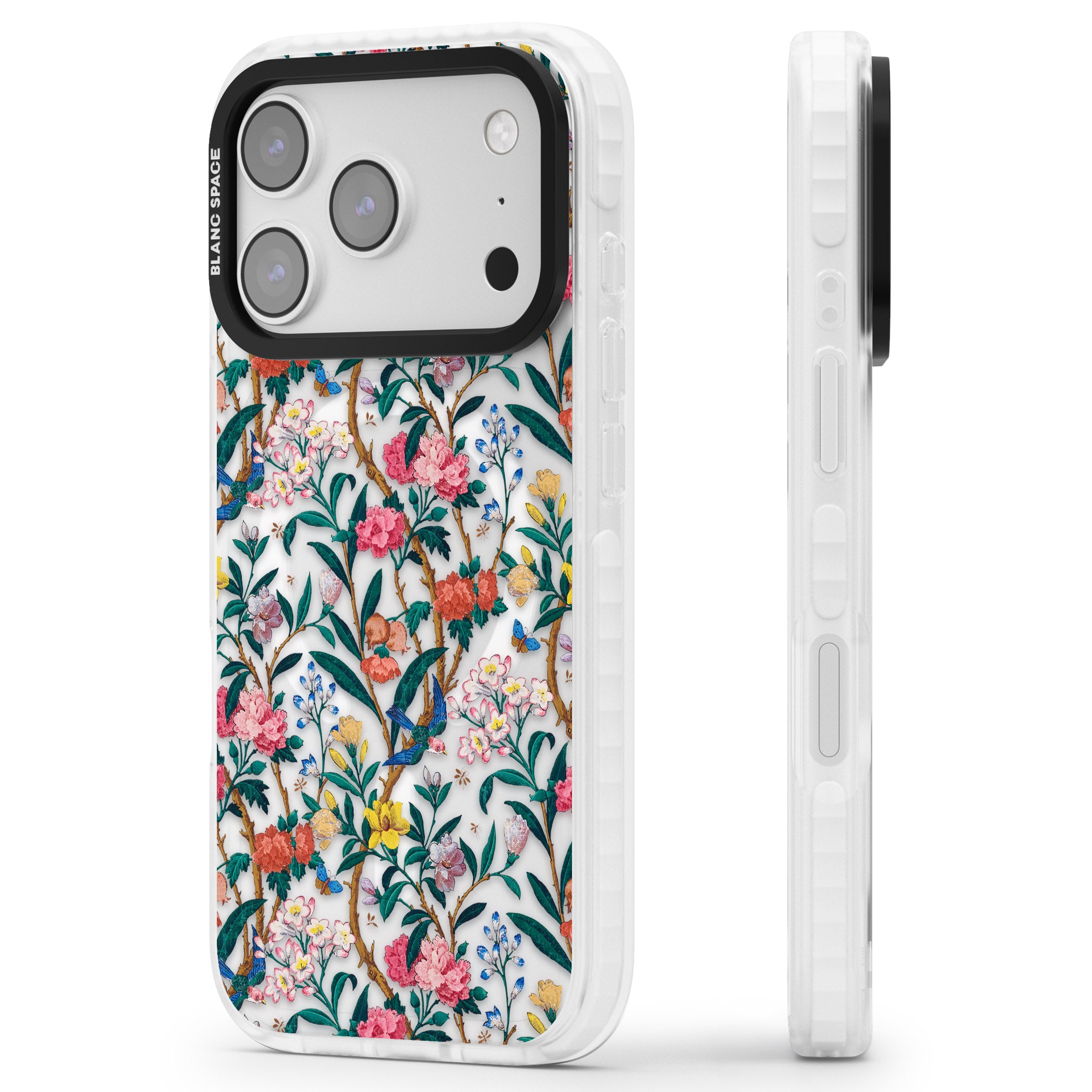 Vines & Flowers iPhone 17 Pro Impact Pro Clear Phone Case Side Profile