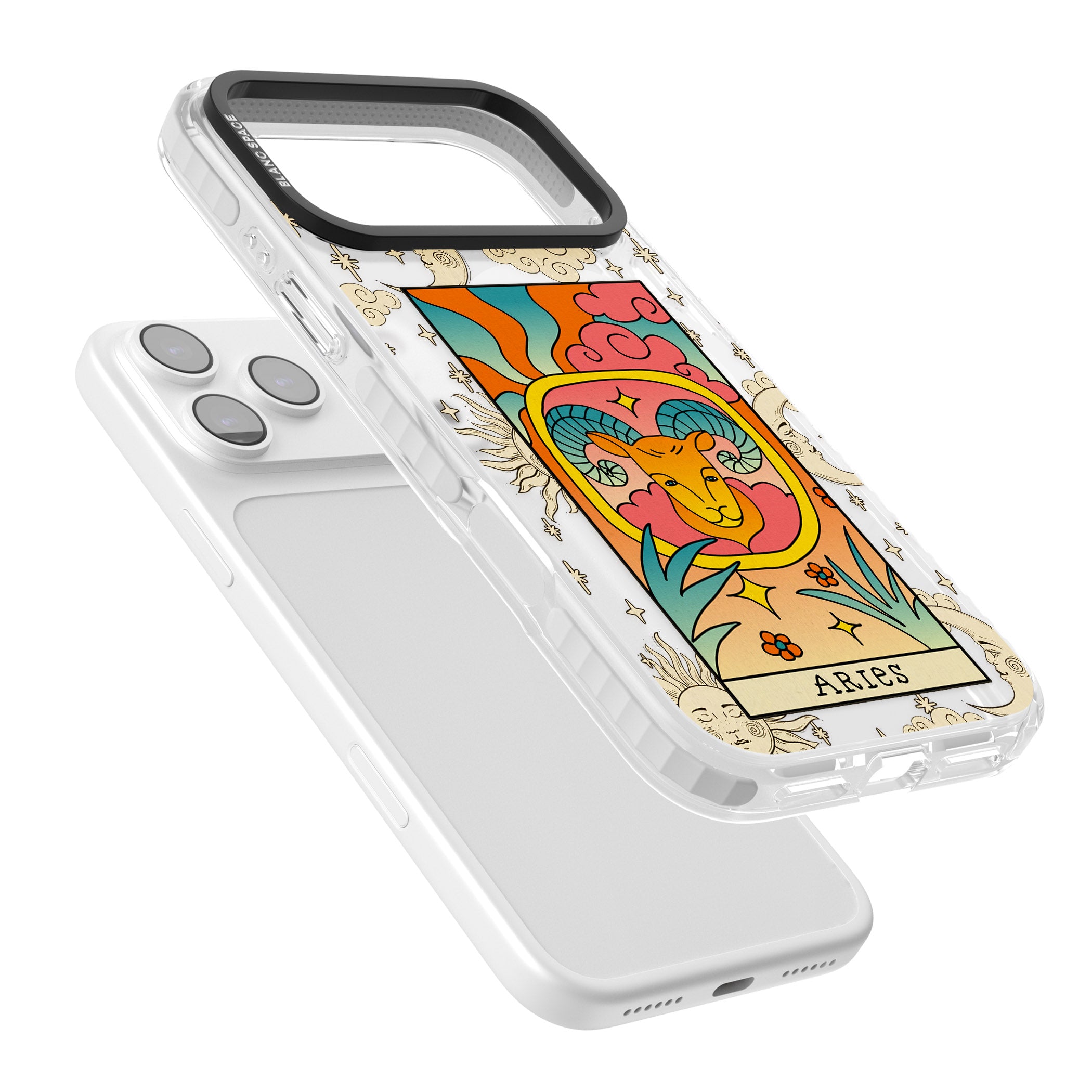Celestial Zodiac Aries iPhone 17 Pro Impact Pro Clear Phone Case Colours
