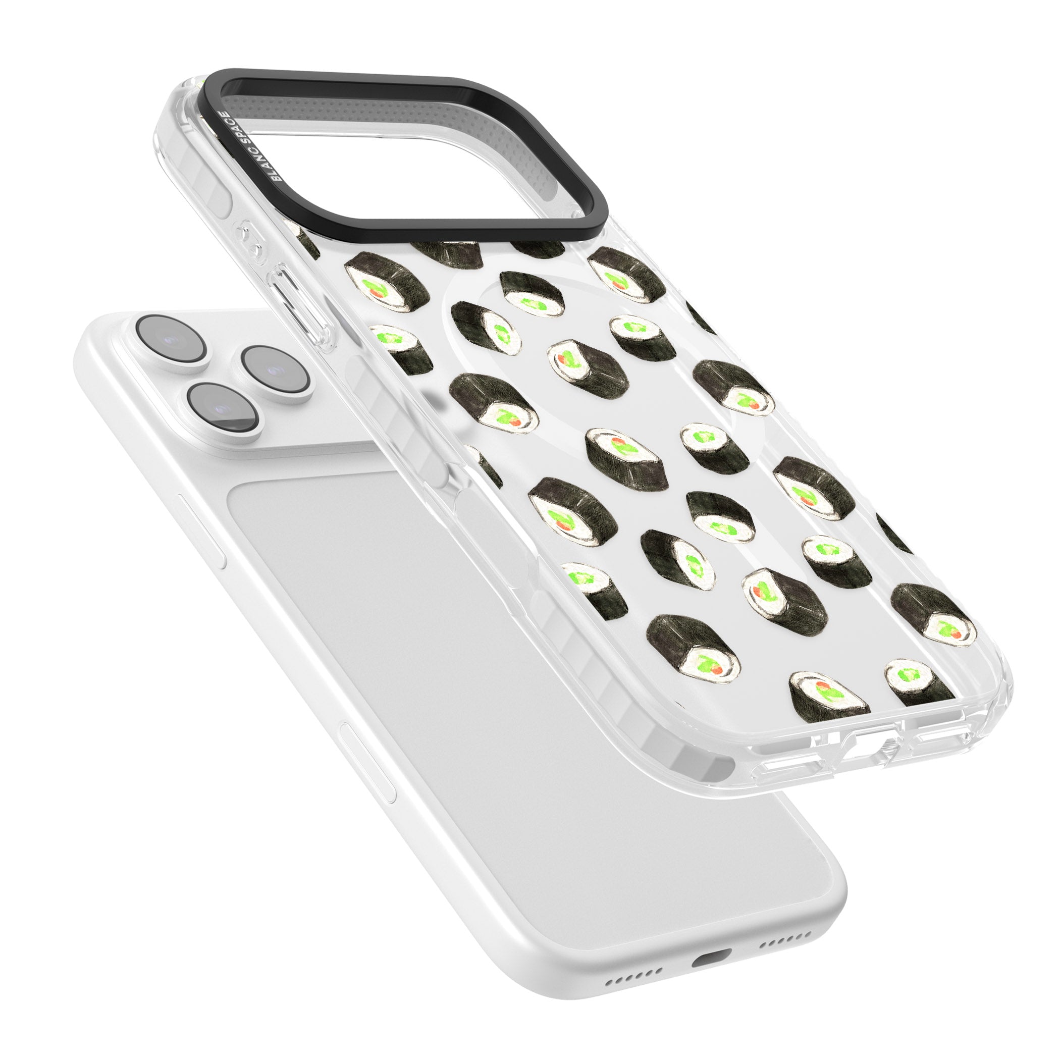 Sushi Pattern iPhone 17 Pro Max Impact Pro Clear Phone Case Colours