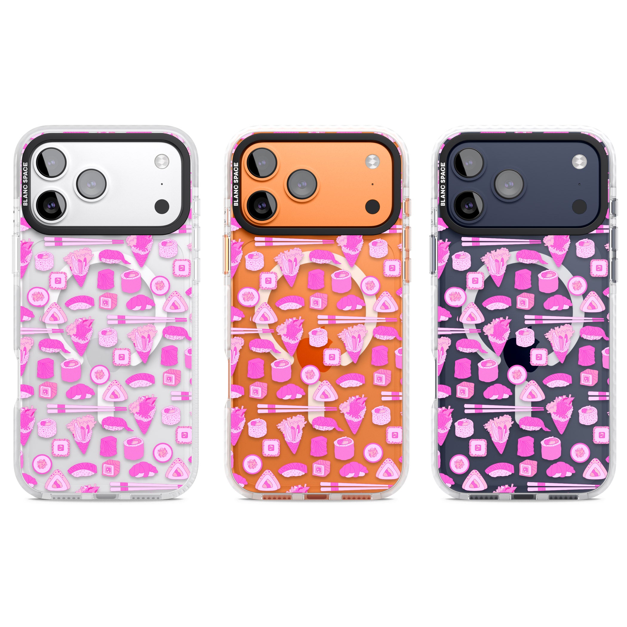 Pink Sushi Pop iPhone 17 Pro Impact Pro Clear Phone Case APT Impact Protection