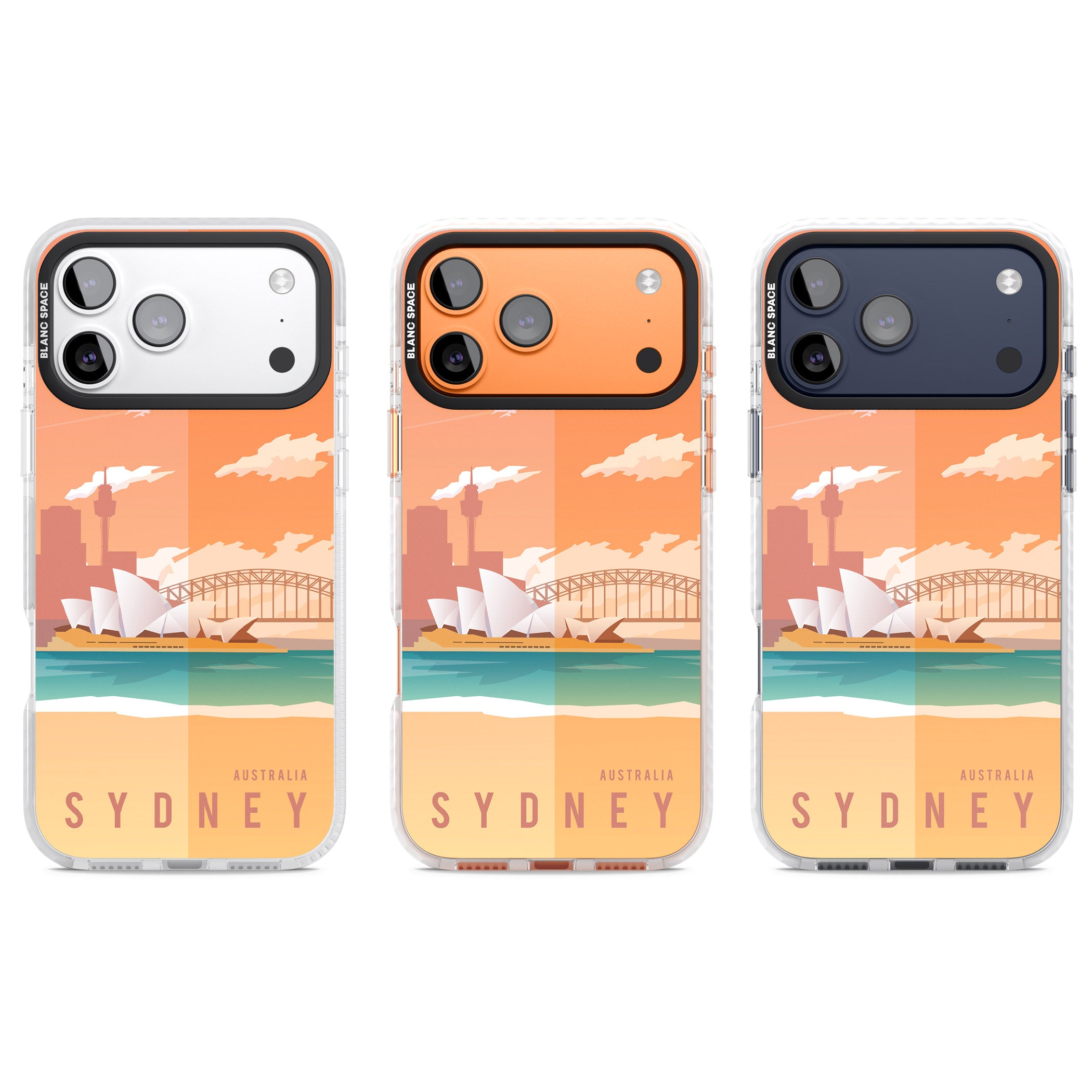 Vintage Travel Poster Sydney iPhone 17 Pro Impact Pro Clear Phone Case APT Impact Protection