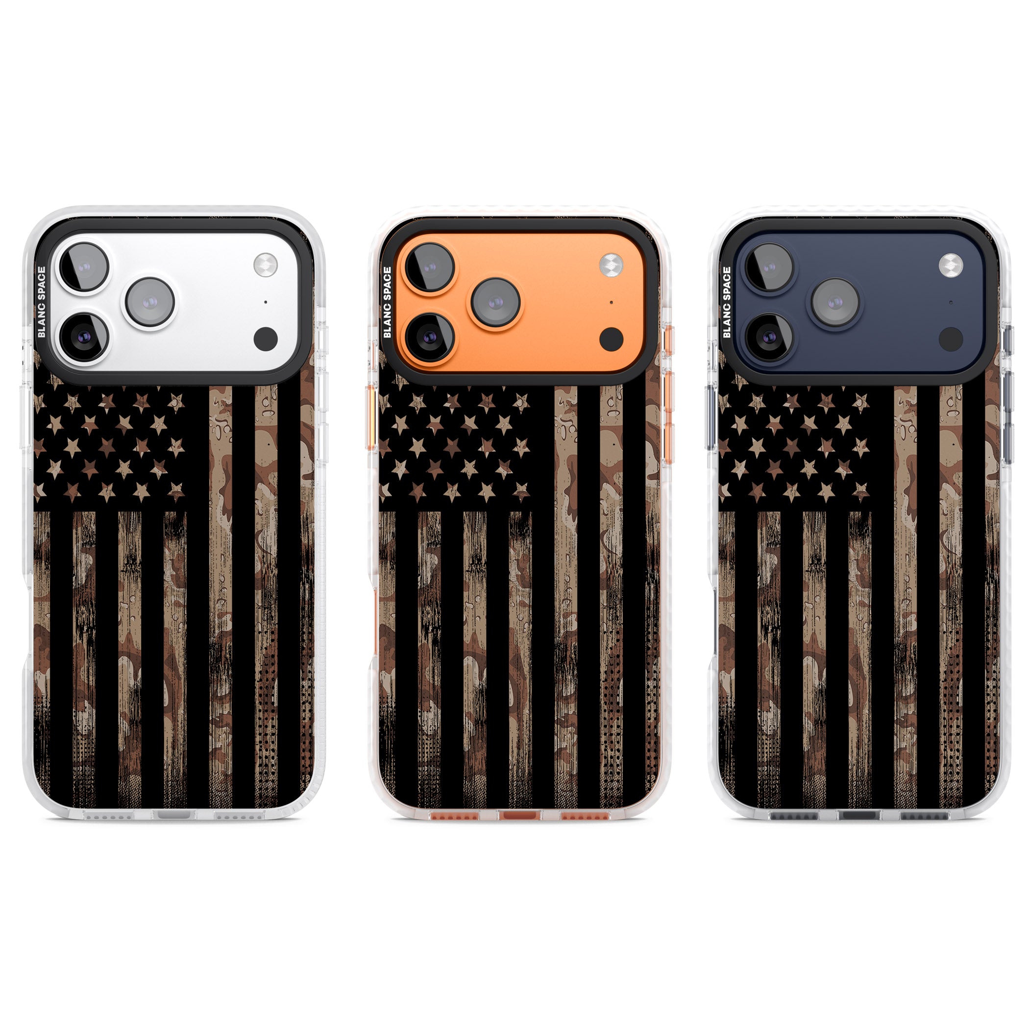Desert Camo Us Flag iPhone 17 Pro Impact Pro Clear Phone Case APT Impact Protection