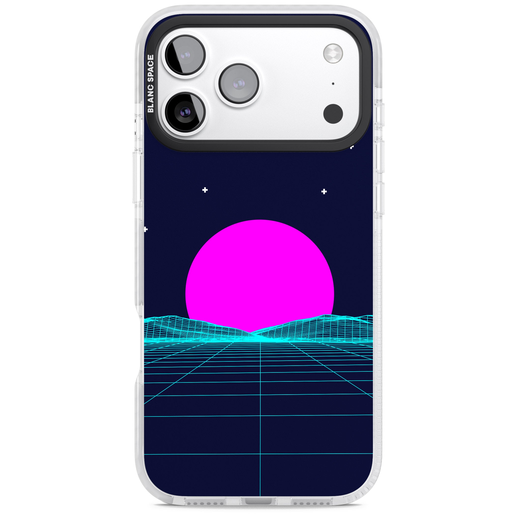 Miami Sunset Vaporwave iPhone 17 Pro Impact Pro Clear Phone Case
