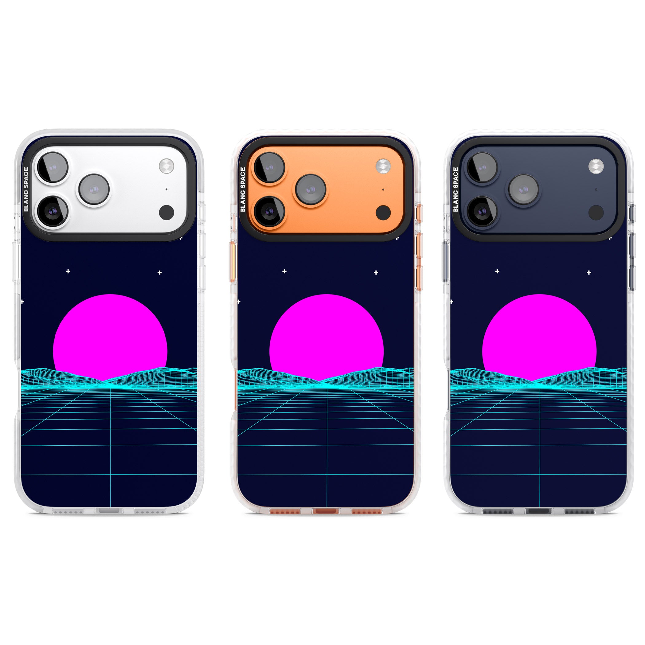 Miami Sunset Vaporwave iPhone 17 Pro Impact Pro Clear Phone Case APT Impact Protection