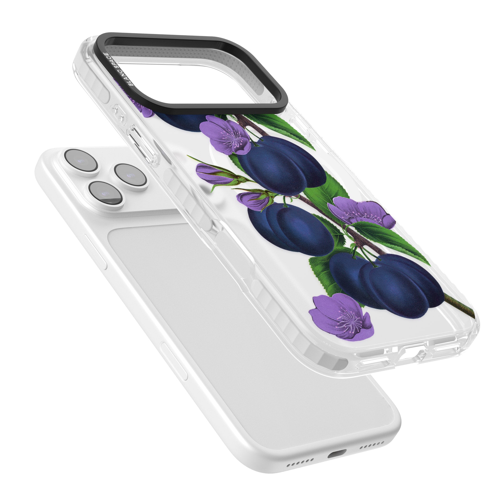 Vintage Painted Plums iPhone 17 Pro Impact Pro Clear Phone Case Colours