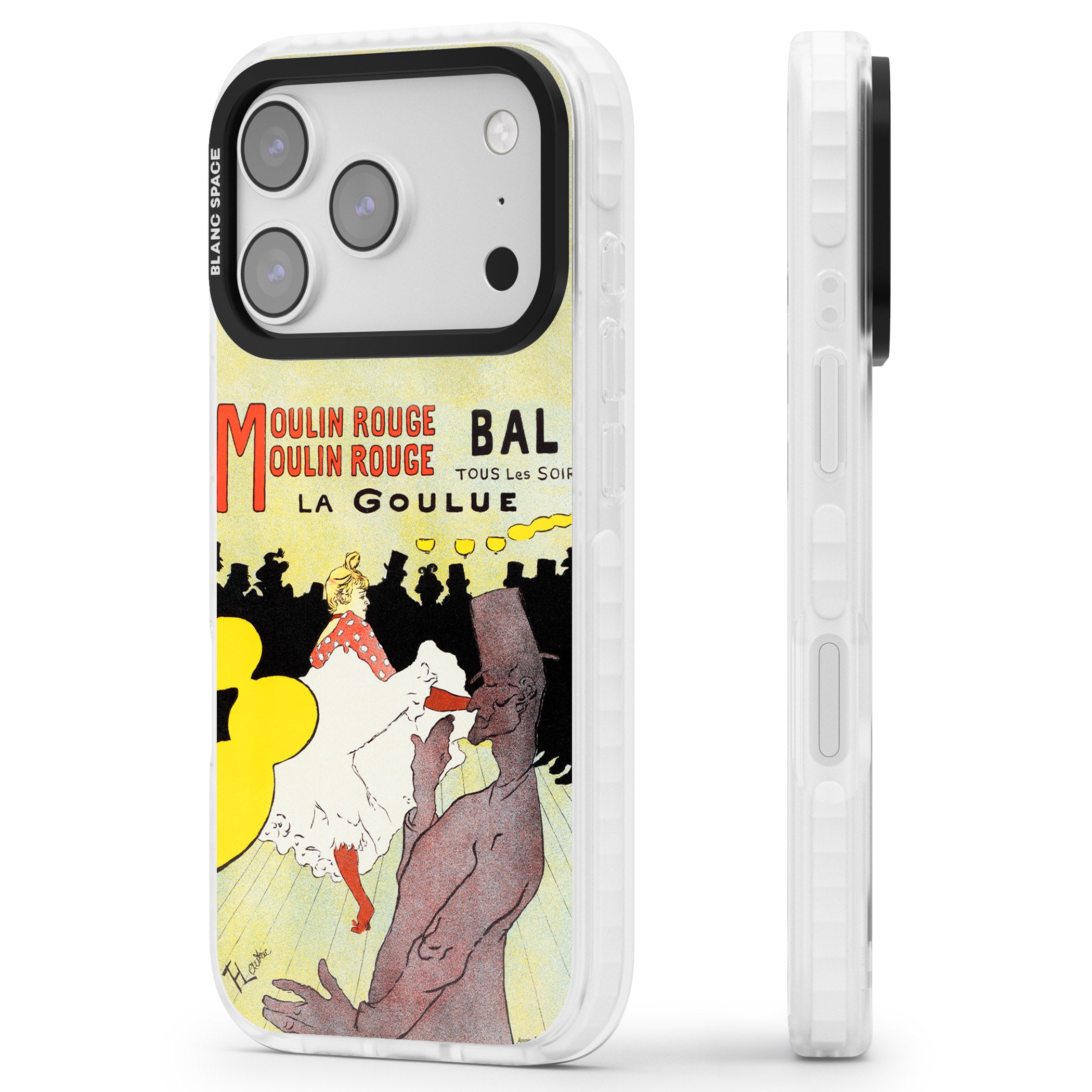 Moulin Rouge Poster iPhone 17 Pro Impact Pro Clear Phone Case Side Profile