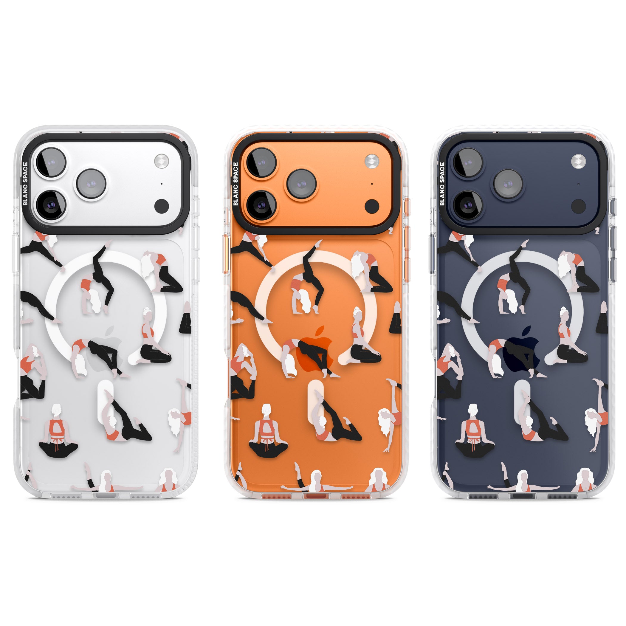 Yoga Poses Clear iPhone 17 Pro Impact Pro Clear Phone Case APT Impact Protection