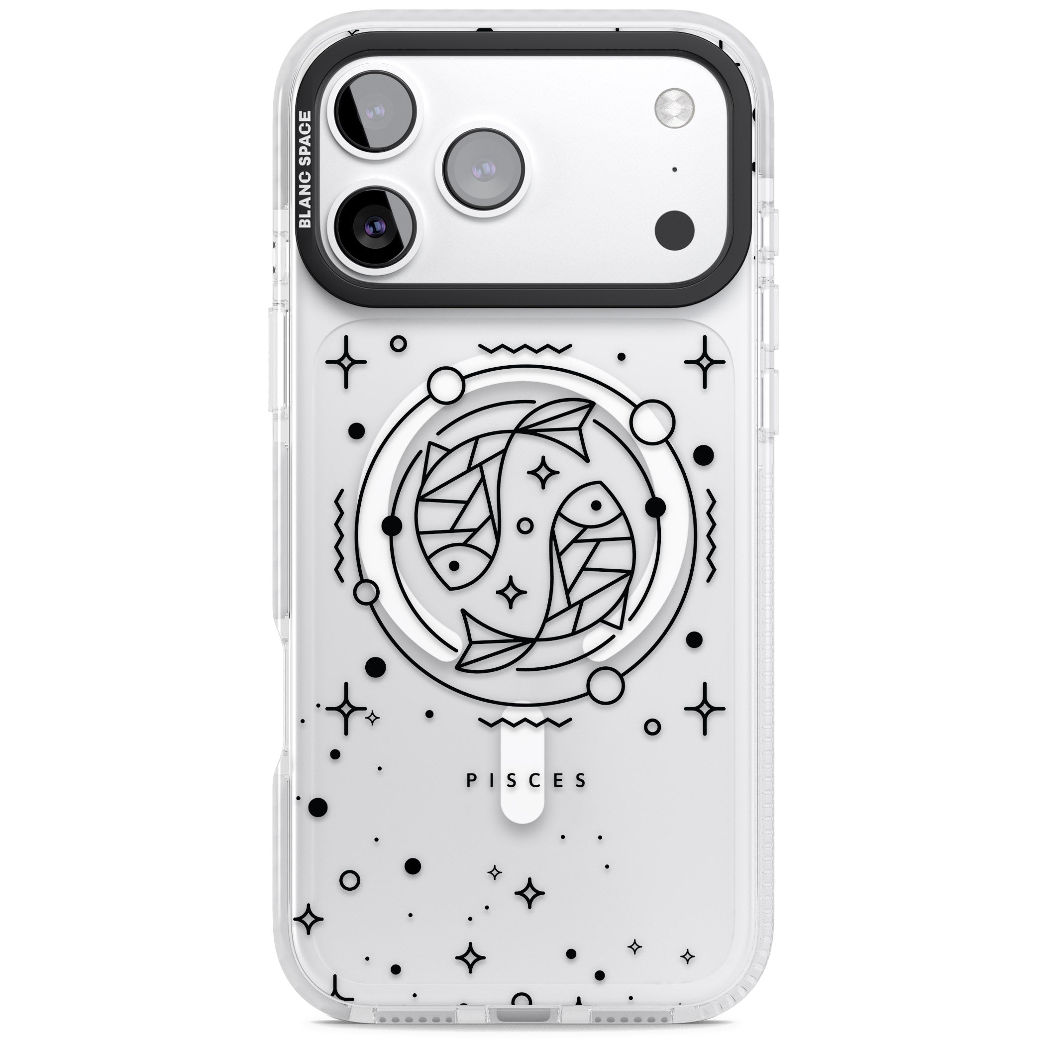 Pisces Emblem Transparent iPhone 17 Pro Impact Pro Clear Phone Case