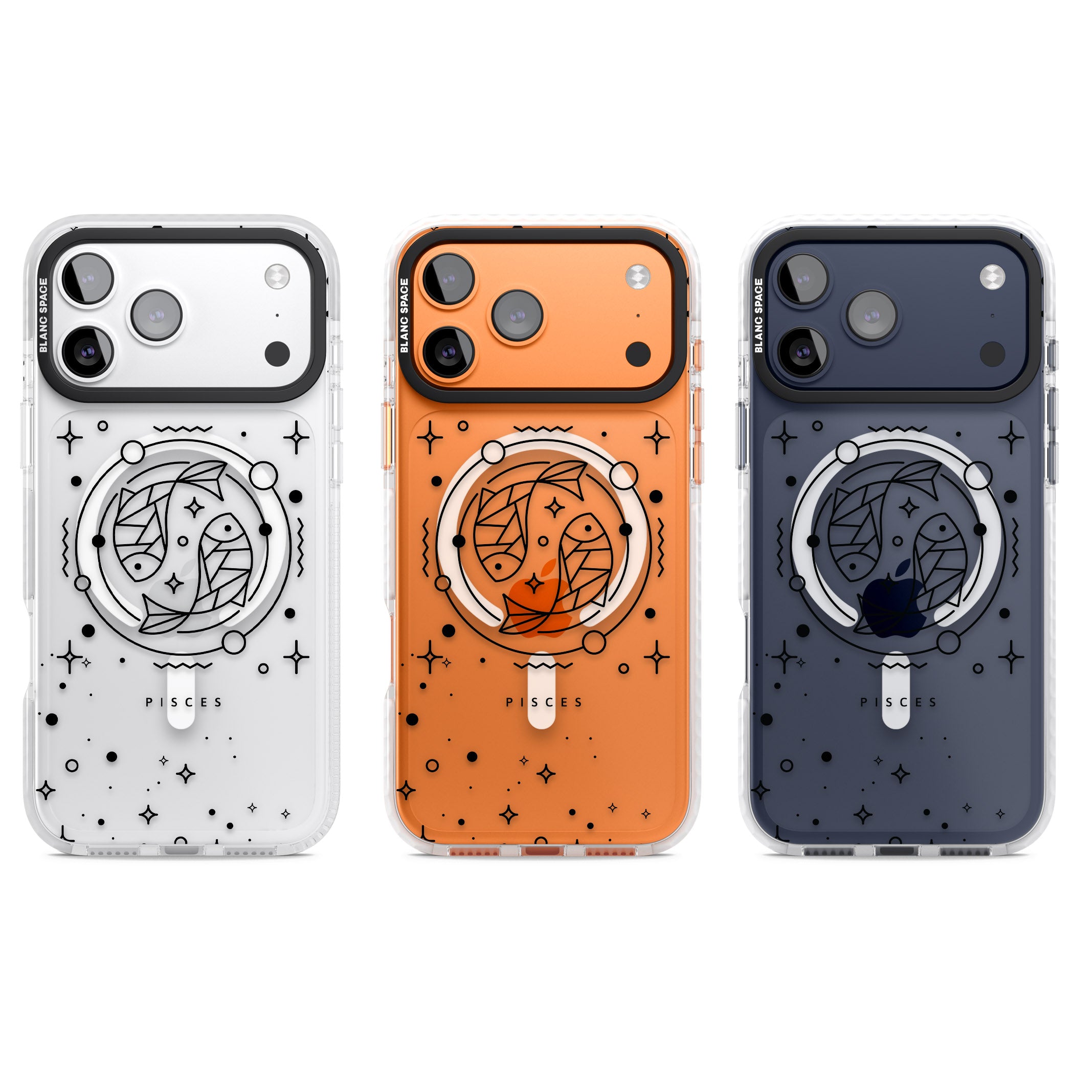 Pisces Emblem Transparent iPhone 17 Pro Impact Pro Clear Phone Case APT Impact Protection