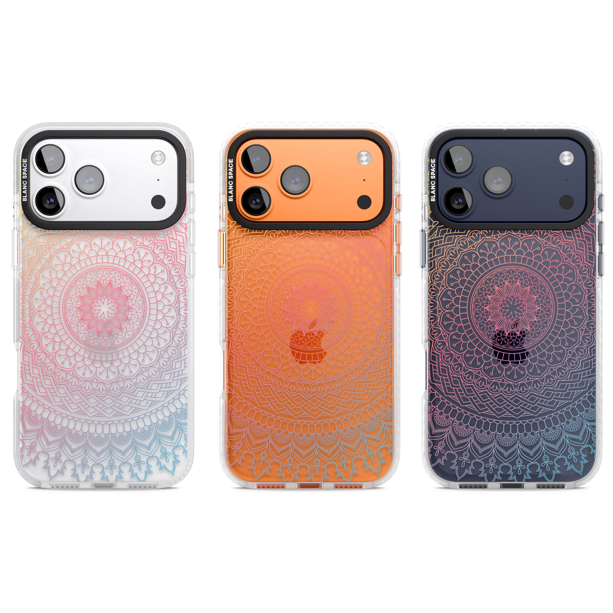Rainbow Mandala iPhone 17 Pro Impact Clear Phone Case APT Impact Protection