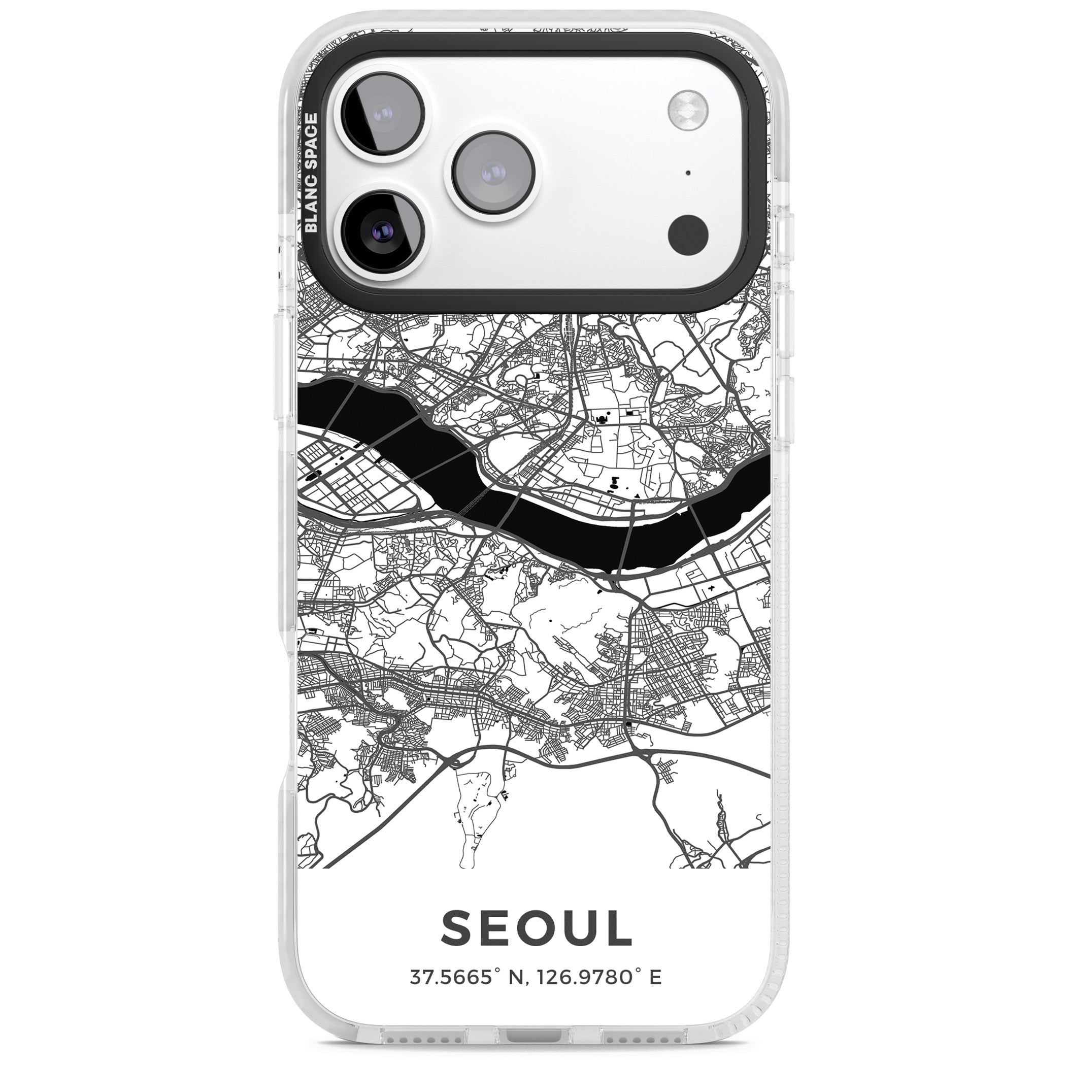 Seoul City Map iPhone 17 Pro Impact Clear Phone Case