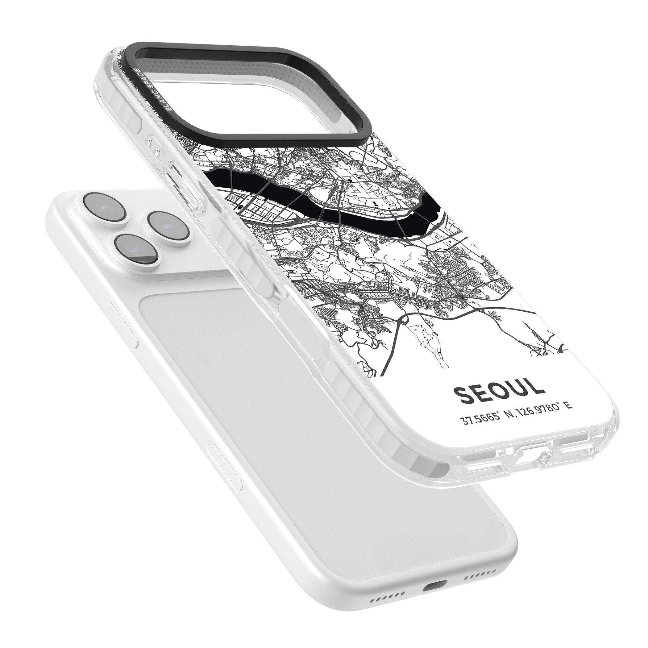 Seoul City Map iPhone 17 Pro Impact Clear Phone Case Colours