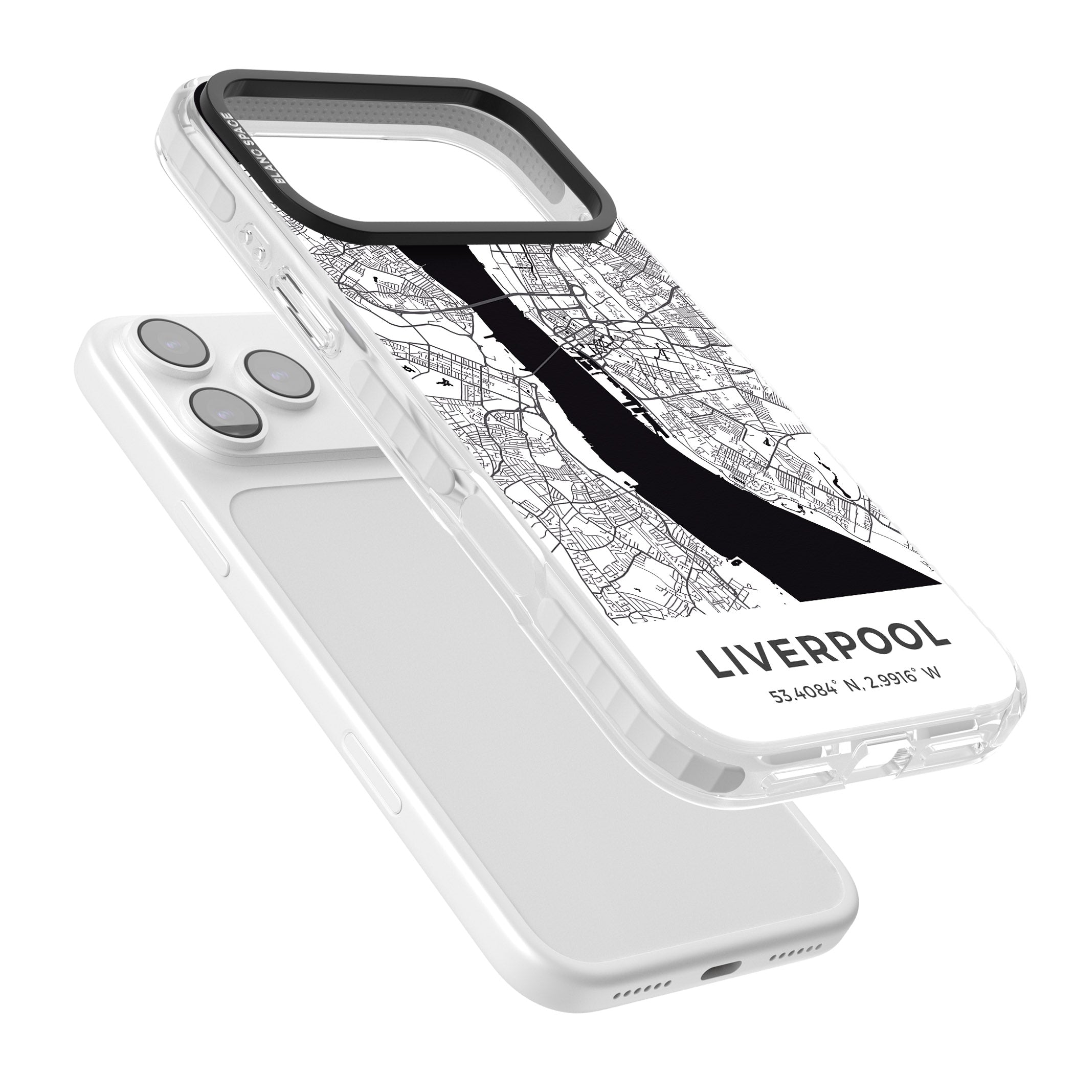Liverpool Map iPhone 17 Pro Max Impact Clear Phone Case Colours