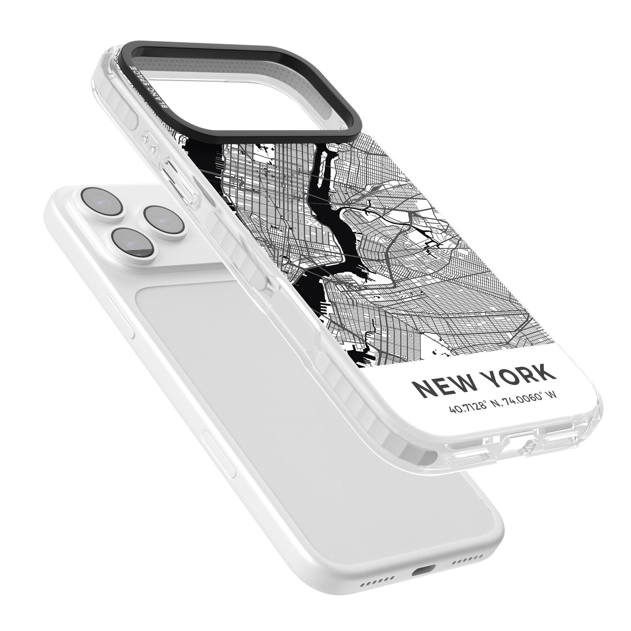 New York Map iPhone 17 Pro Impact Clear Phone Case Colours