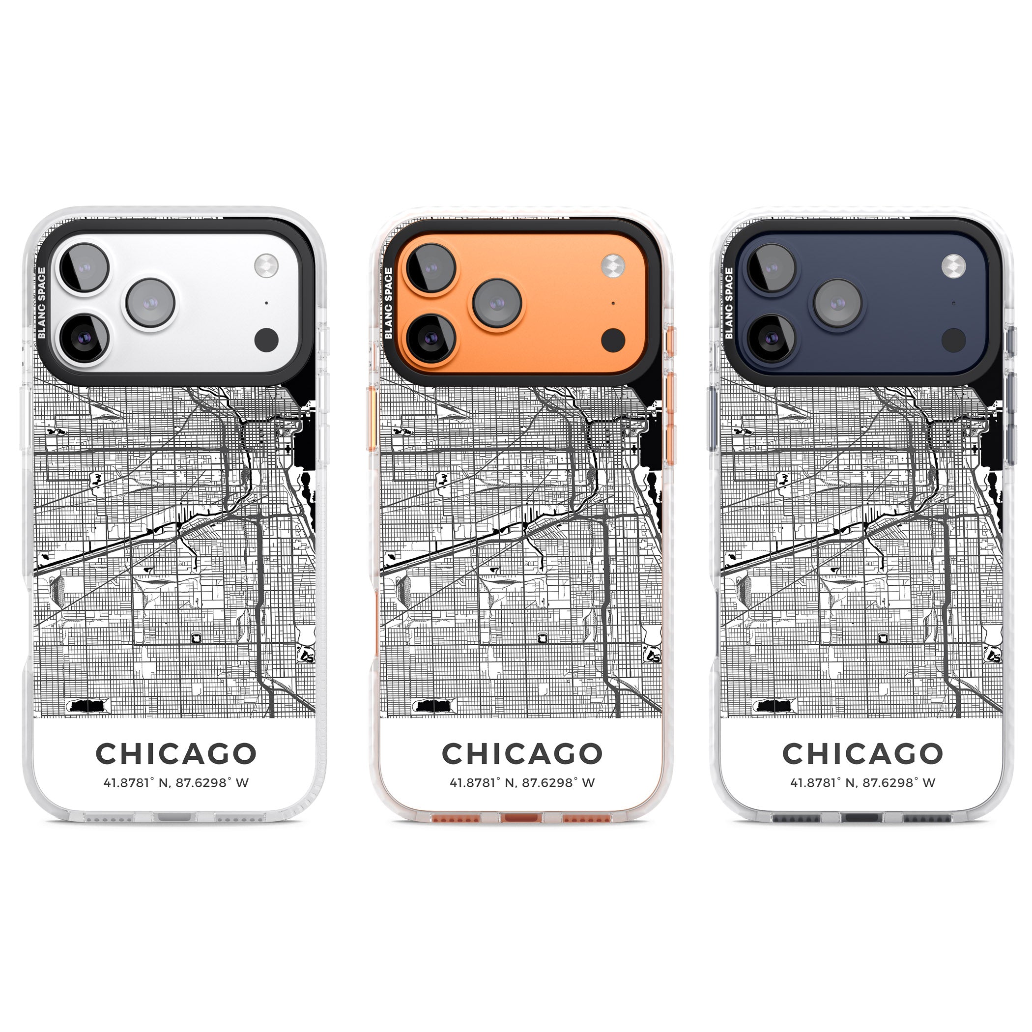 Chicago Map iPhone 17 Pro Impact Clear Phone Case APT Impact Protection