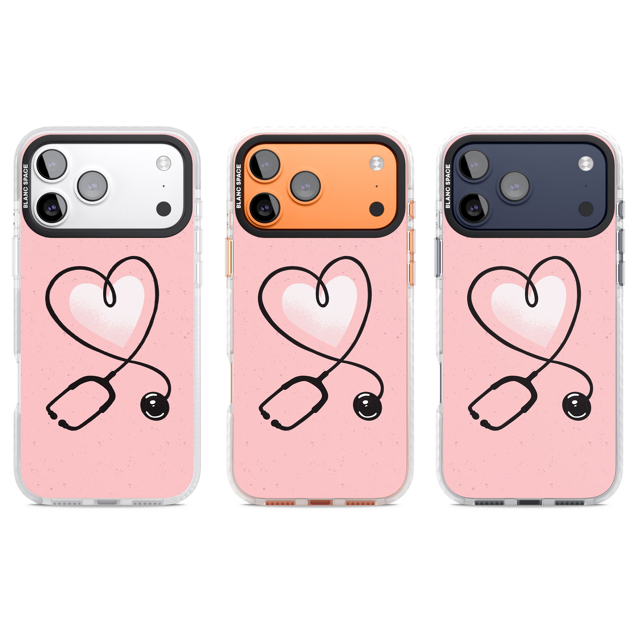 Stethoscope Heart iPhone 17 Pro Impact Clear Phone Case APT Impact Protection