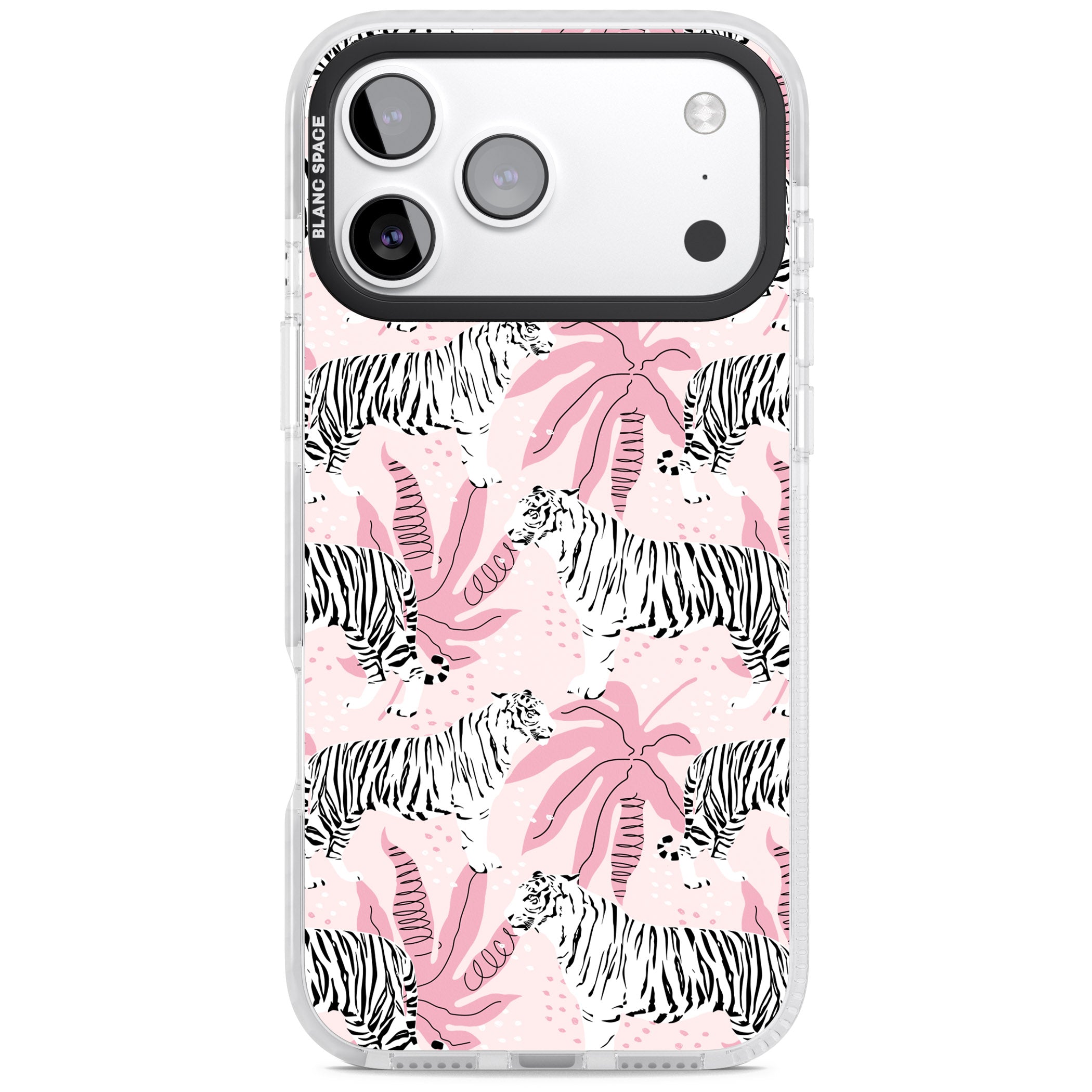 Pink Tiger Palm iPhone 17 Pro Impact Clear Phone Case