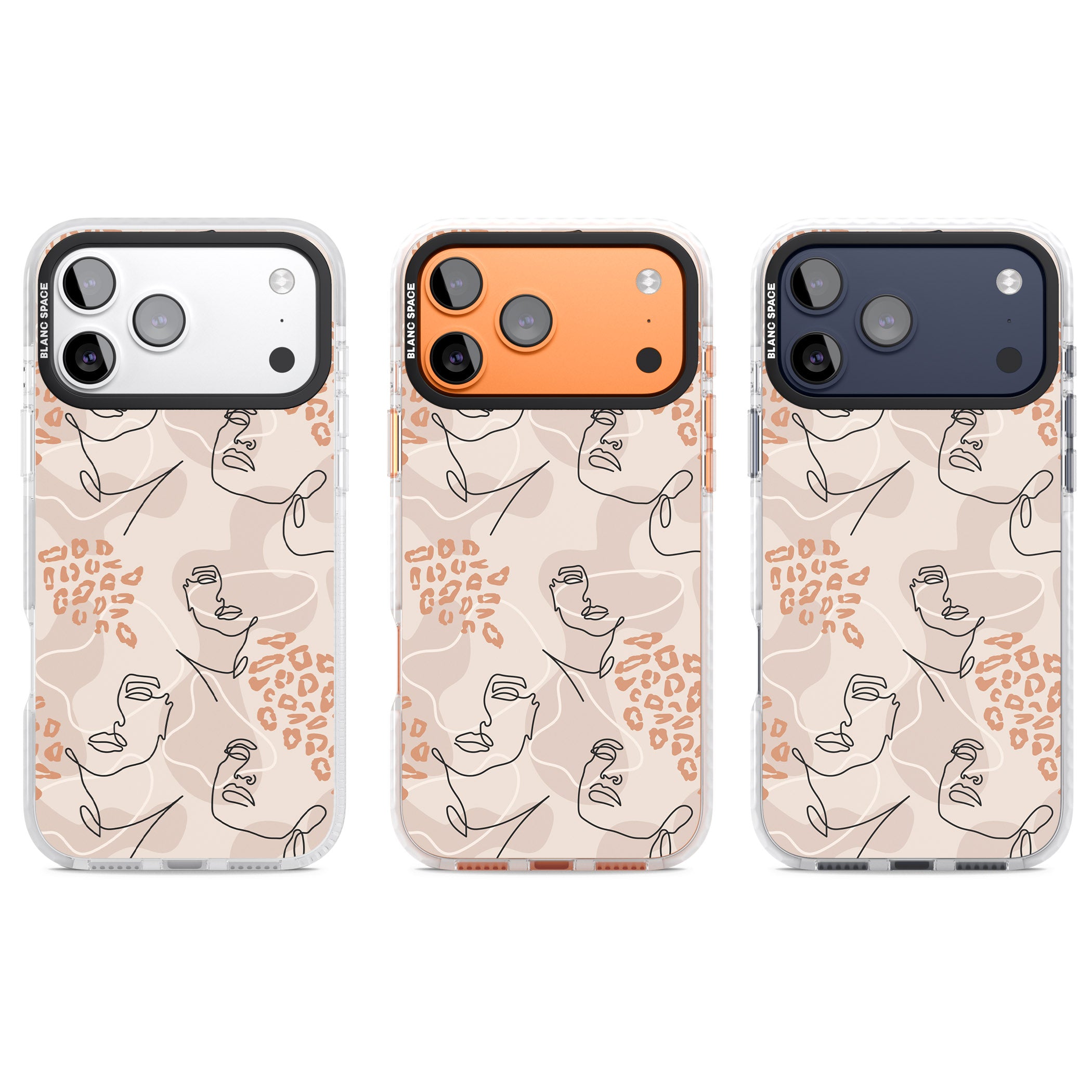 Abstract Faces Leopard iPhone 17 Pro Impact Clear Phone Case APT Impact Protection