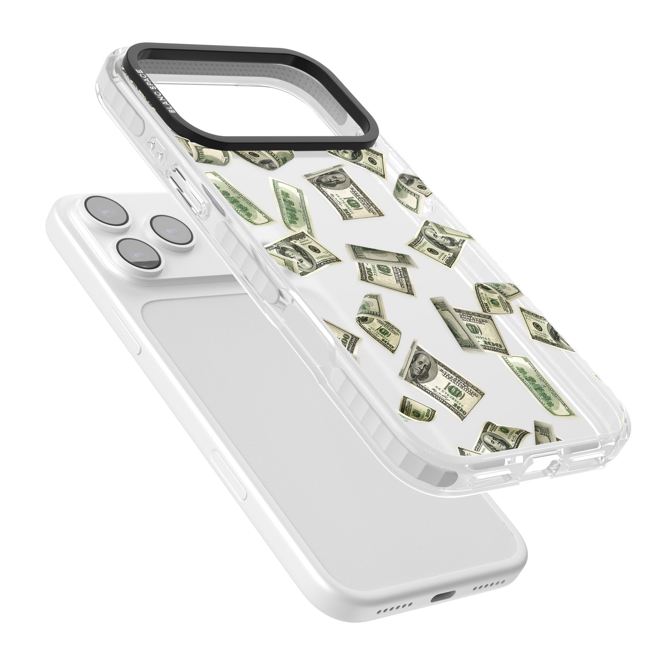 Falling Cash iPhone 17 Pro Impact Clear Phone Case Colours