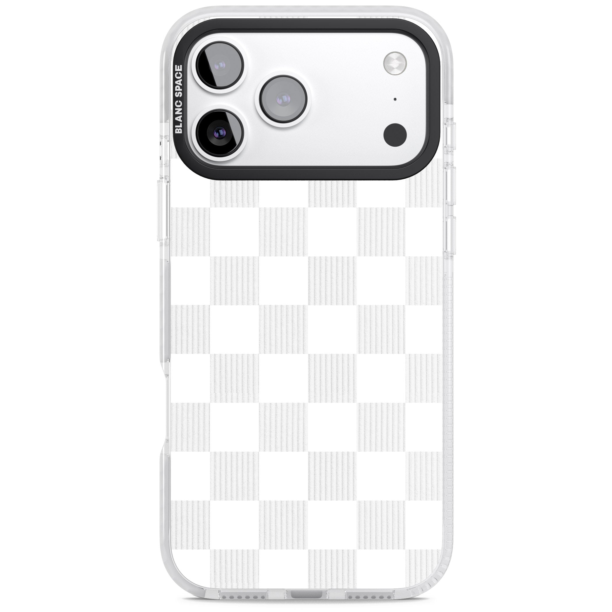 White Checkered iPhone 17 Pro Impact Clear Phone Case