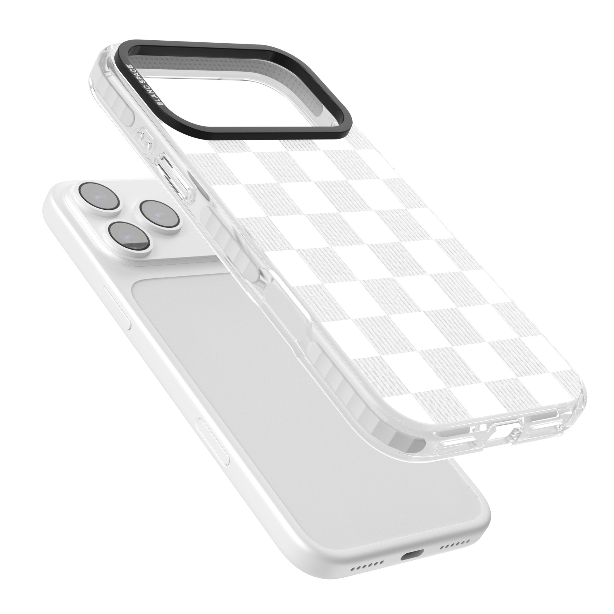White Checkered iPhone 17 Pro Impact Clear Phone Case Colours
