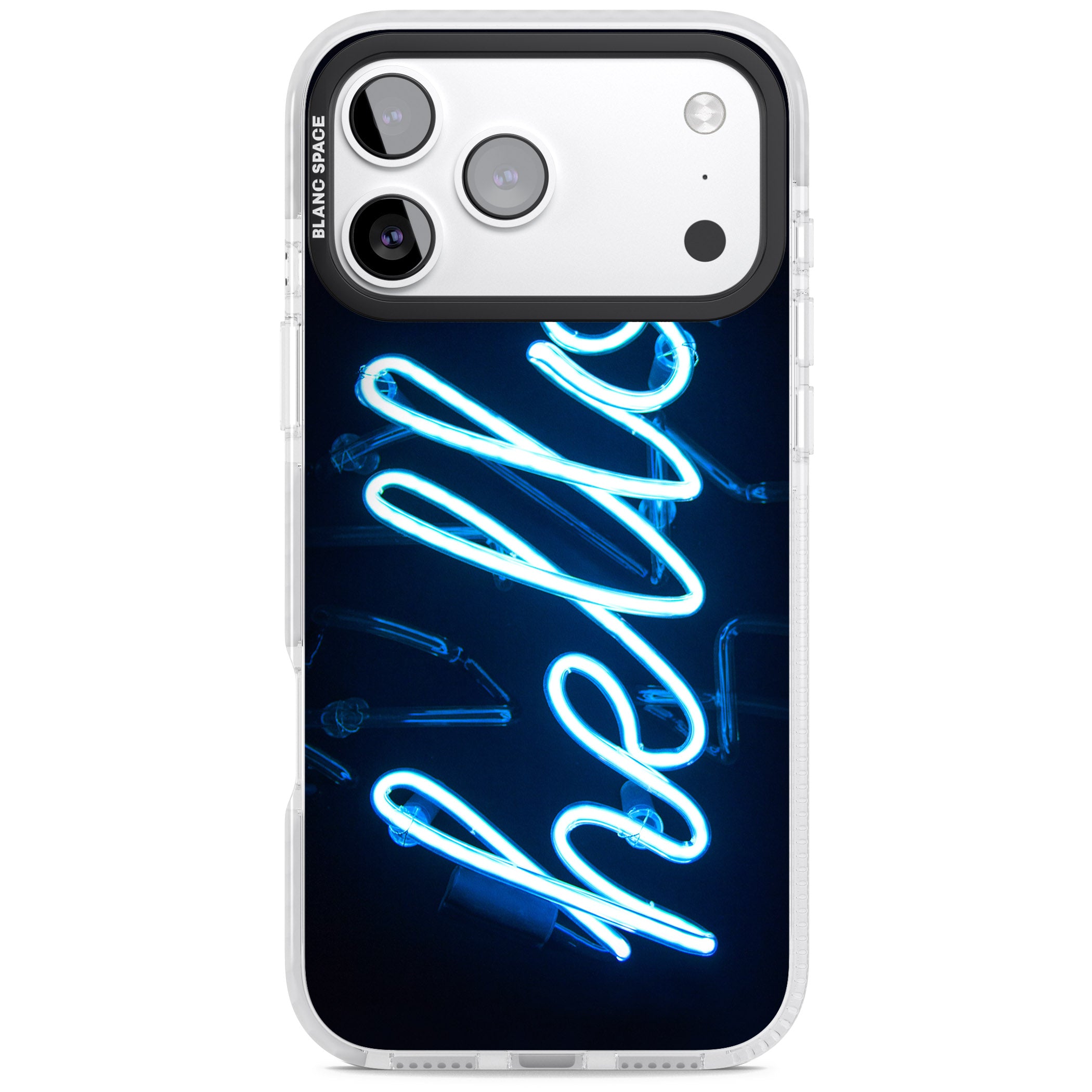 Hello Neon Sign iPhone 17 Pro Impact Clear Phone Case
