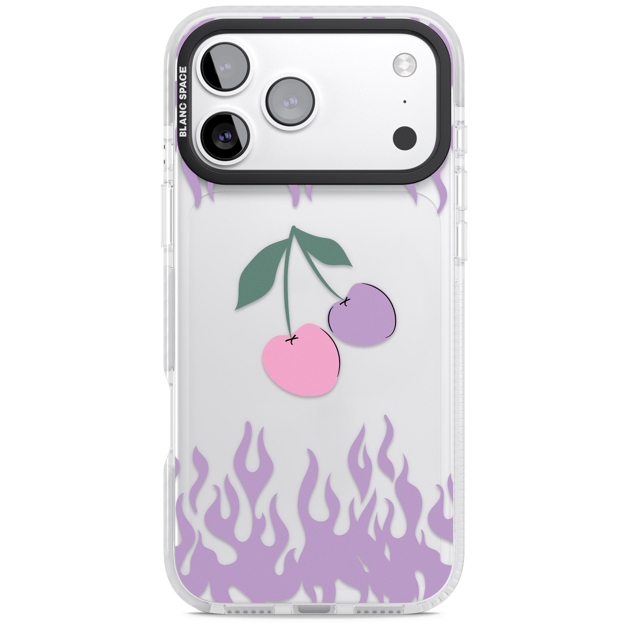 Cherries N' Flames iPhone 17 Pro Impact Clear Phone Case