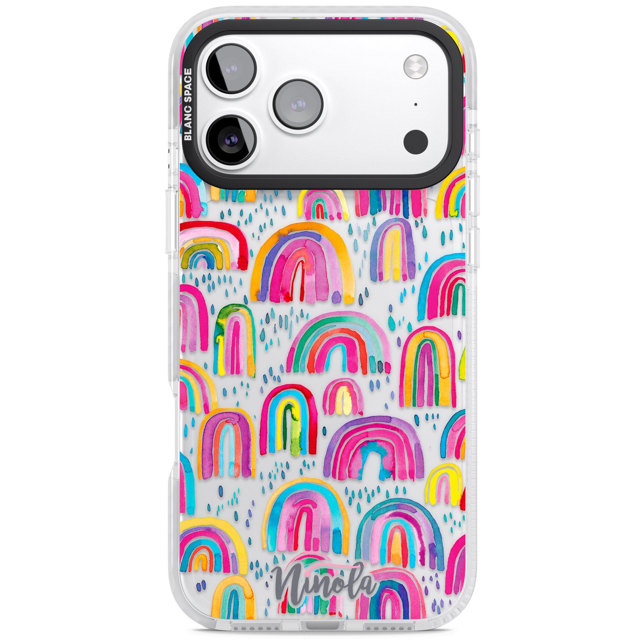 Watercolor Rainbow iPhone 17 Pro Max Impact Clear Phone Case