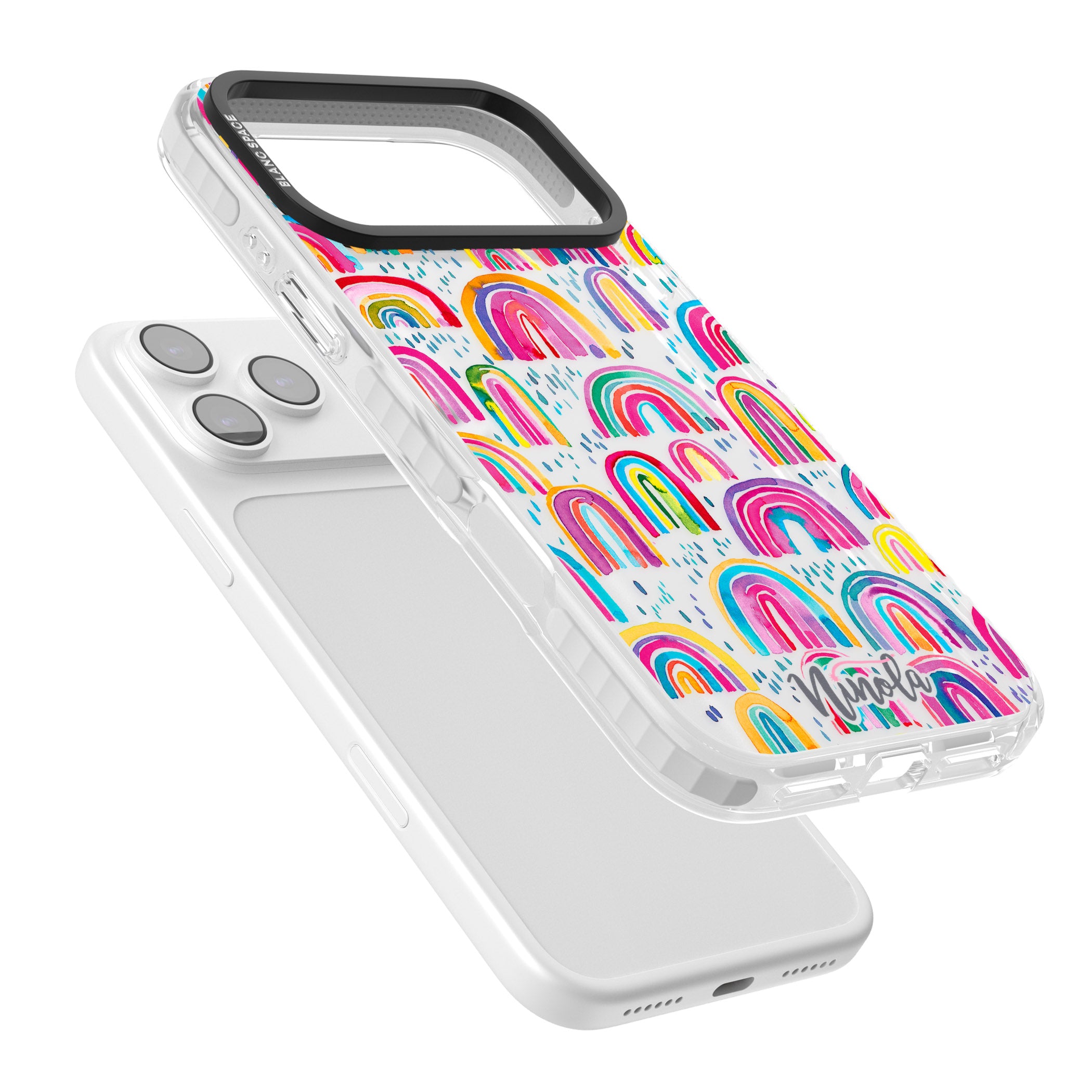 Watercolor Rainbow iPhone 17 Pro Max Impact Clear Phone Case Colours