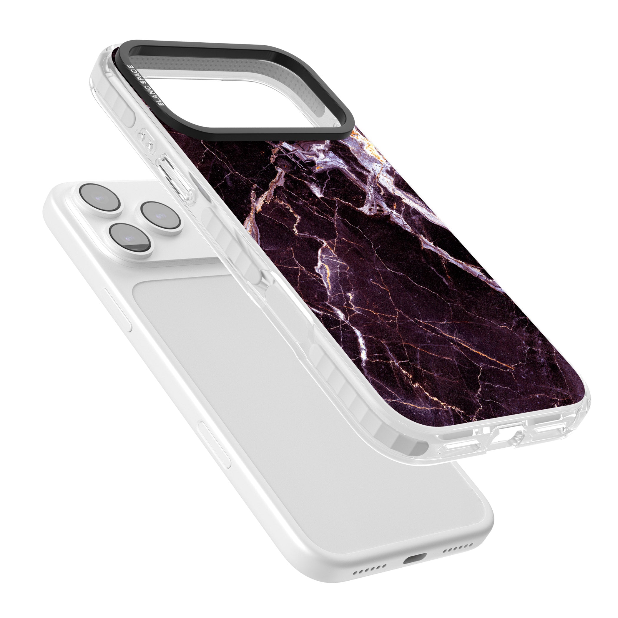 Violet Shatter Marble iPhone 17 Pro Impact Clear Phone Case Colours