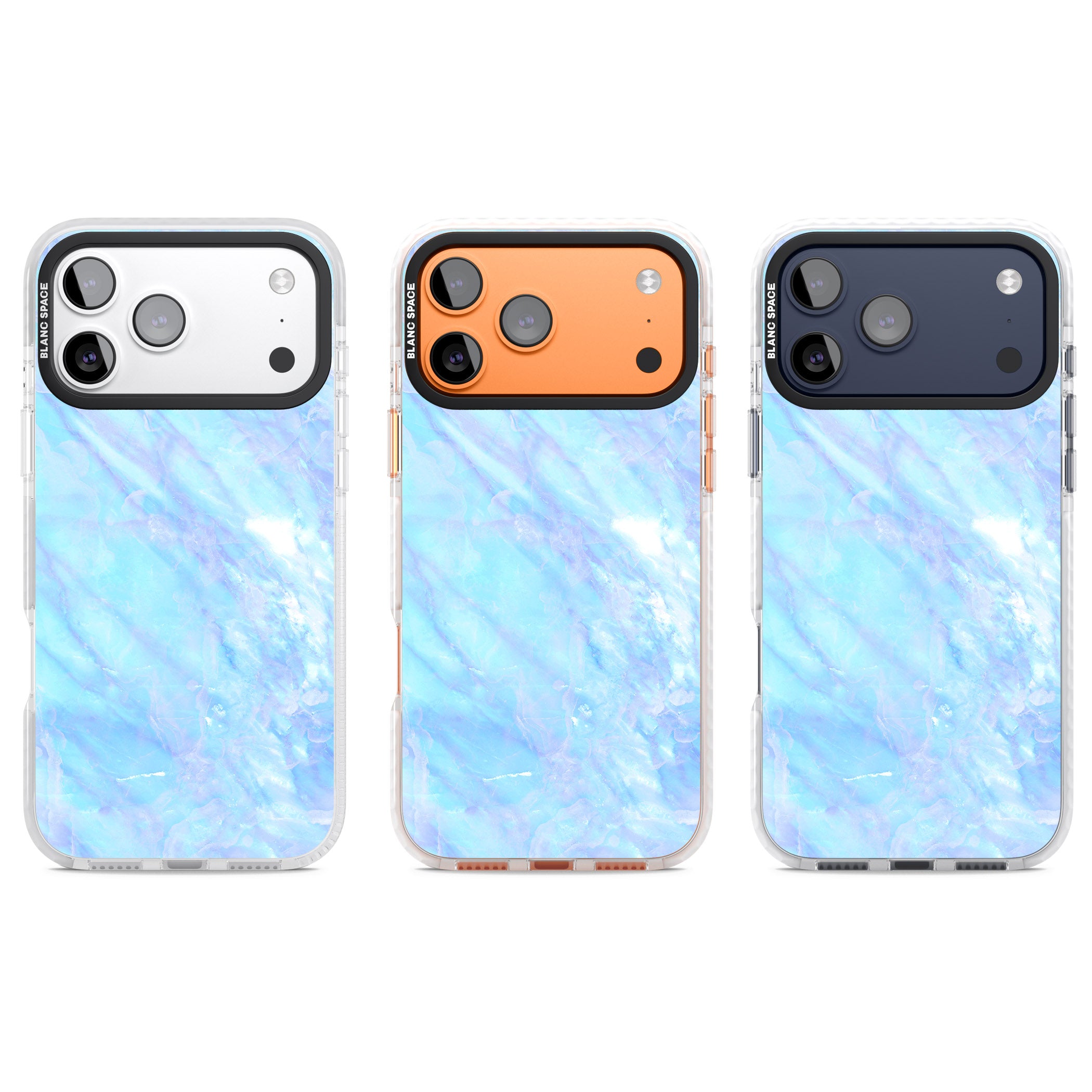 Iridescent Crystal Marble iPhone 17 Pro Impact Clear Phone Case APT Impact Protection