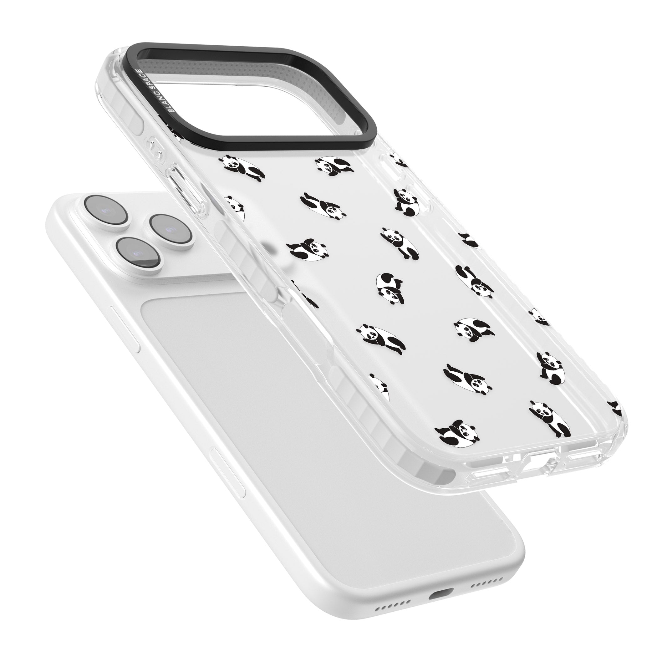 Tiny Panda Pattern iPhone 17 Pro Impact Clear Phone Case Colours