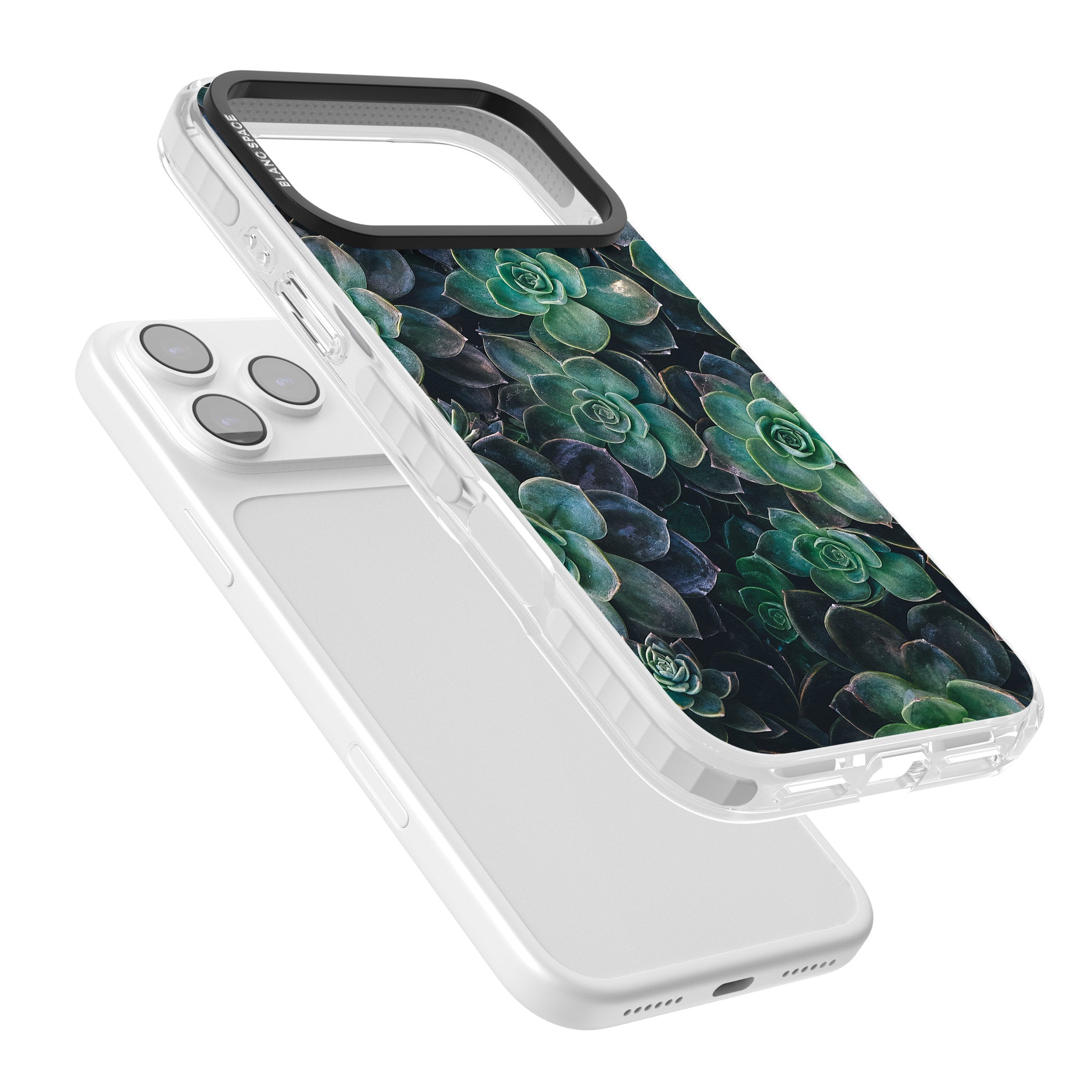 Succulent Bloom Botanical iPhone 17 Pro Impact Clear Phone Case Colours