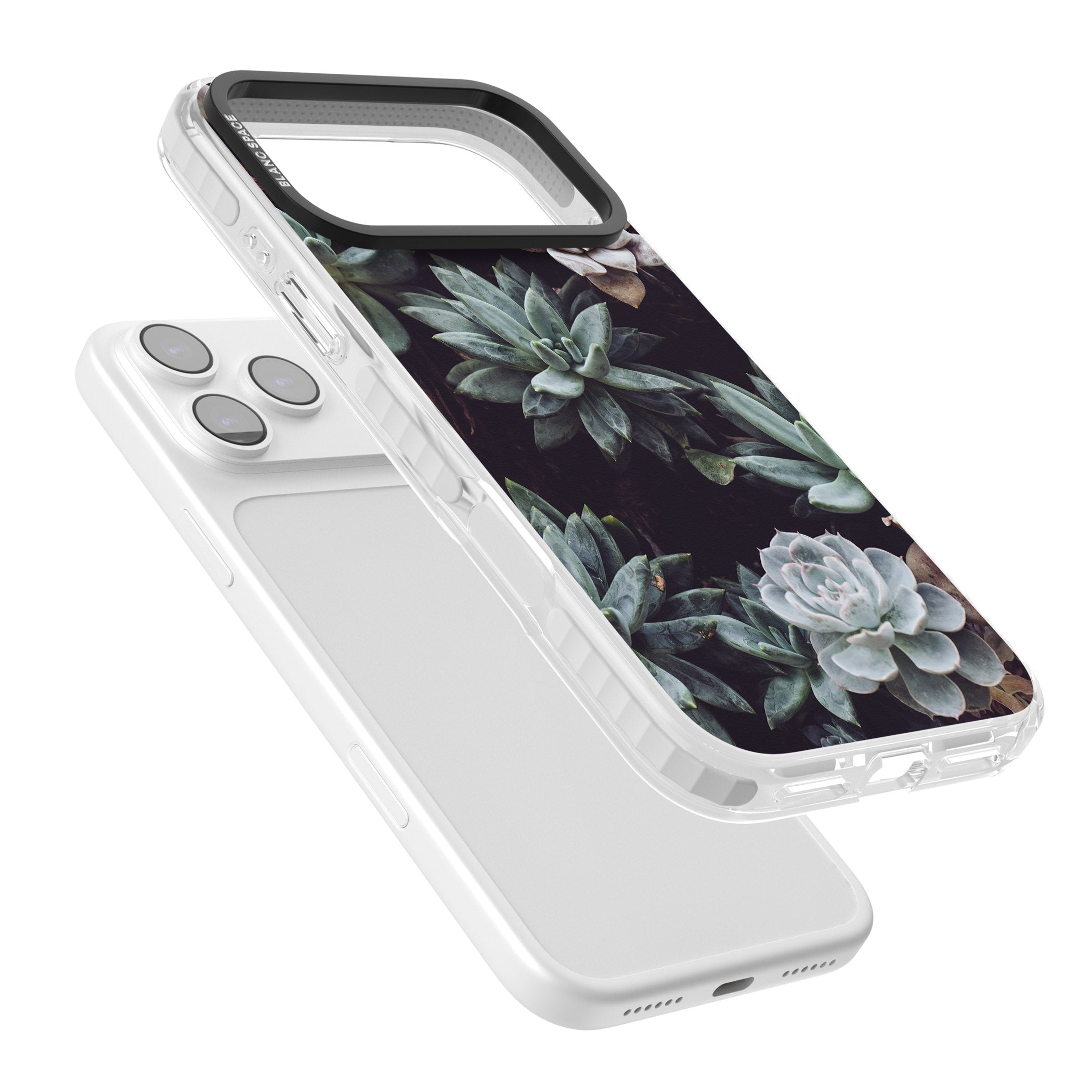 Succulent Bloom Mixed iPhone 17 Pro Impact Clear Phone Case Colours