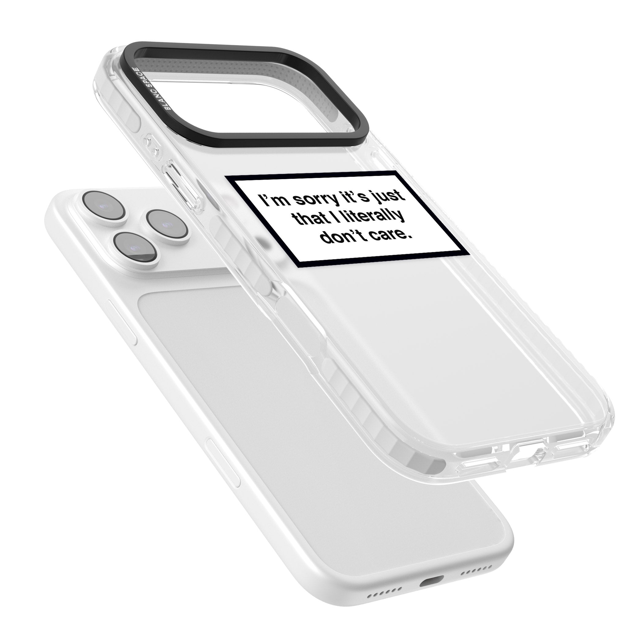 Literally Don'T Care iPhone 17 Pro Impact Clear Phone Case Colours