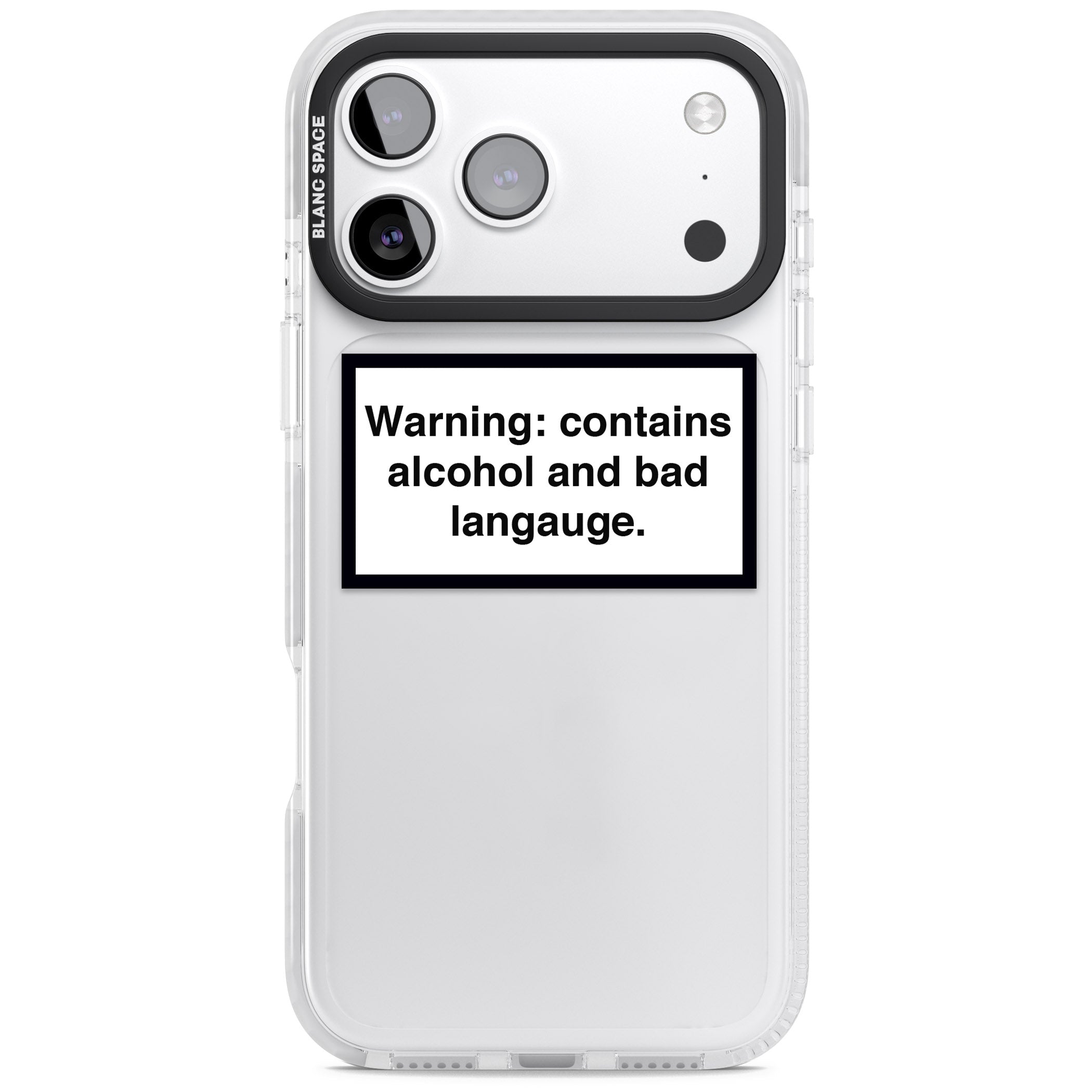 Warning: Contains Alcohol & Bad Language iPhone 17 Pro Impact Clear Phone Case