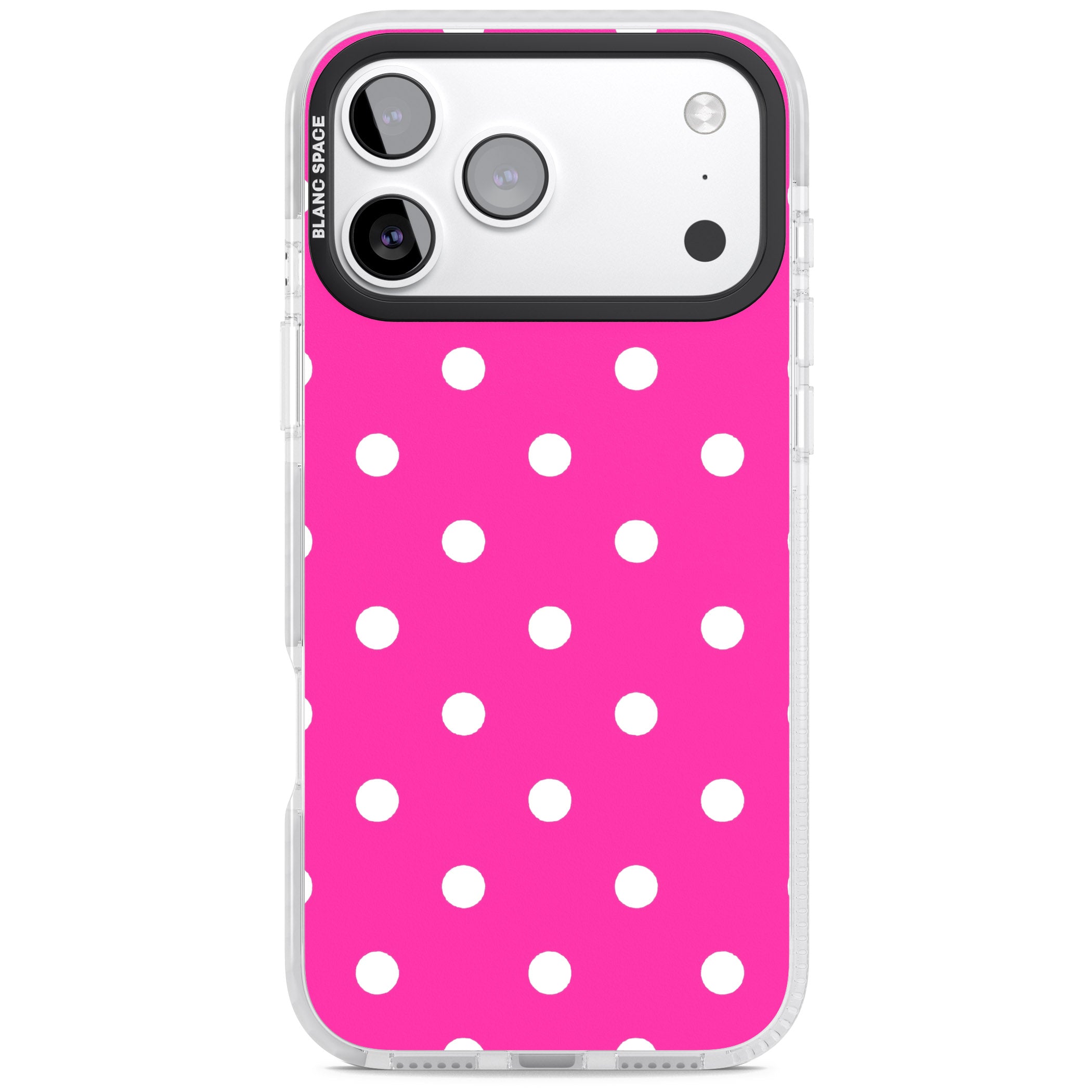Pink Polka Dot iPhone 17 Pro Impact Clear Phone Case